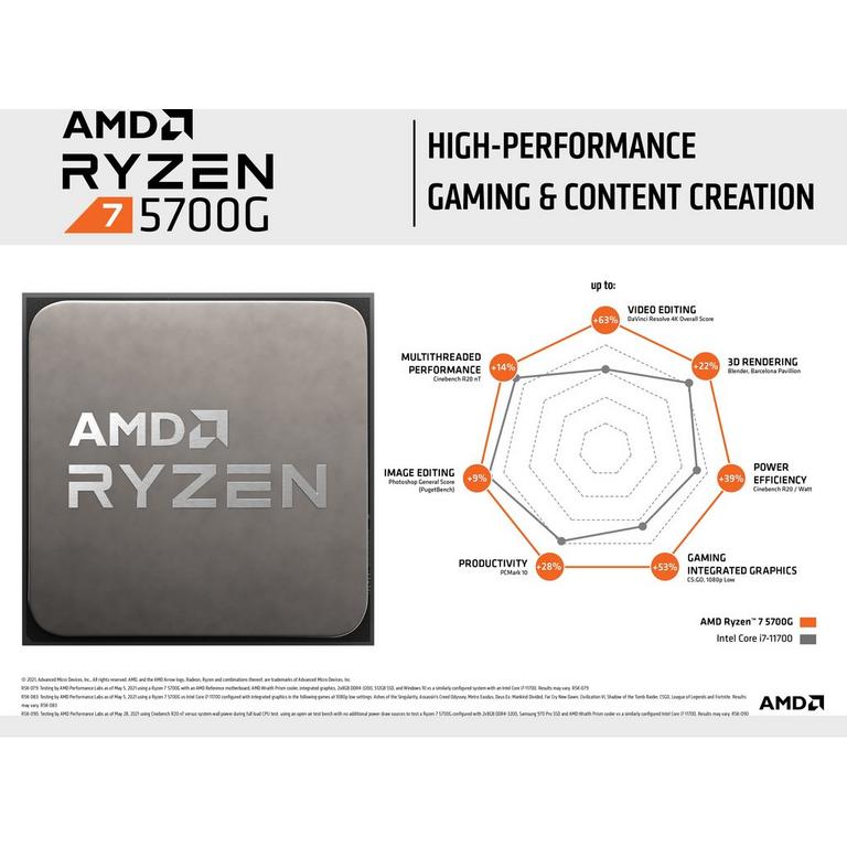 belasting Fonetiek accu AMD Ryzen 7 5700G Processor 8-core 16 Threads up to 4.6 GHz with Radeon  Graphics AM4 | GameStop
