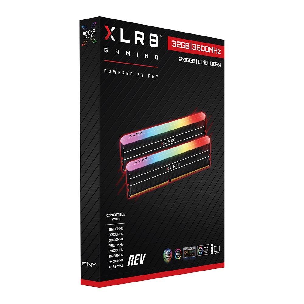 list item 4 of 8 PNY XLR8 Gaming REV RGB 32GB (2x16GB) DDR4 3600MHz CL18 Dual Channel Memory Upgrade MD32GK2D4360018X2RGB