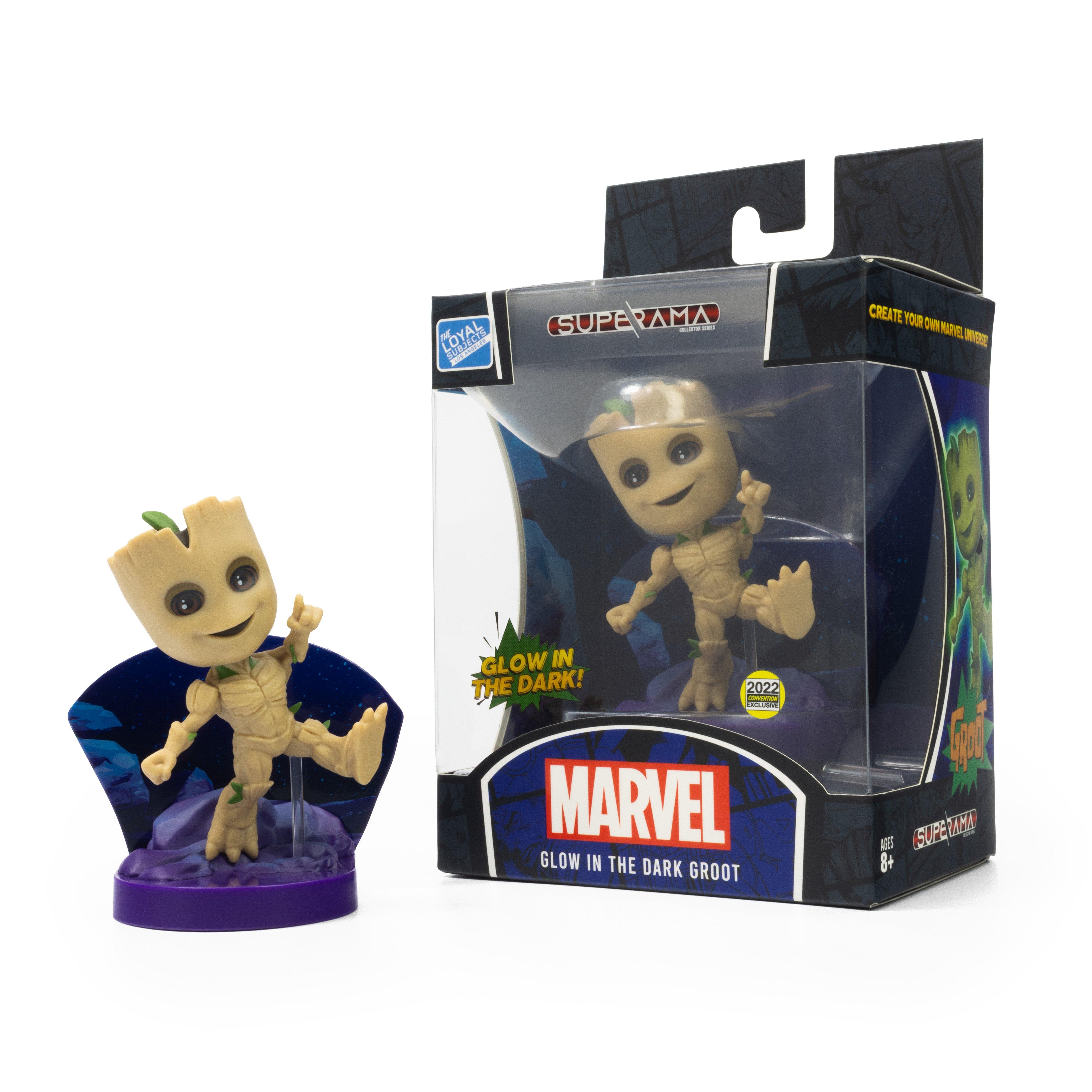 list item 2 of 10 The Loyal Subjects Marvel Superama Wave 1 Glow in the Dark Groot 4-in Statue GameStop Exclusive