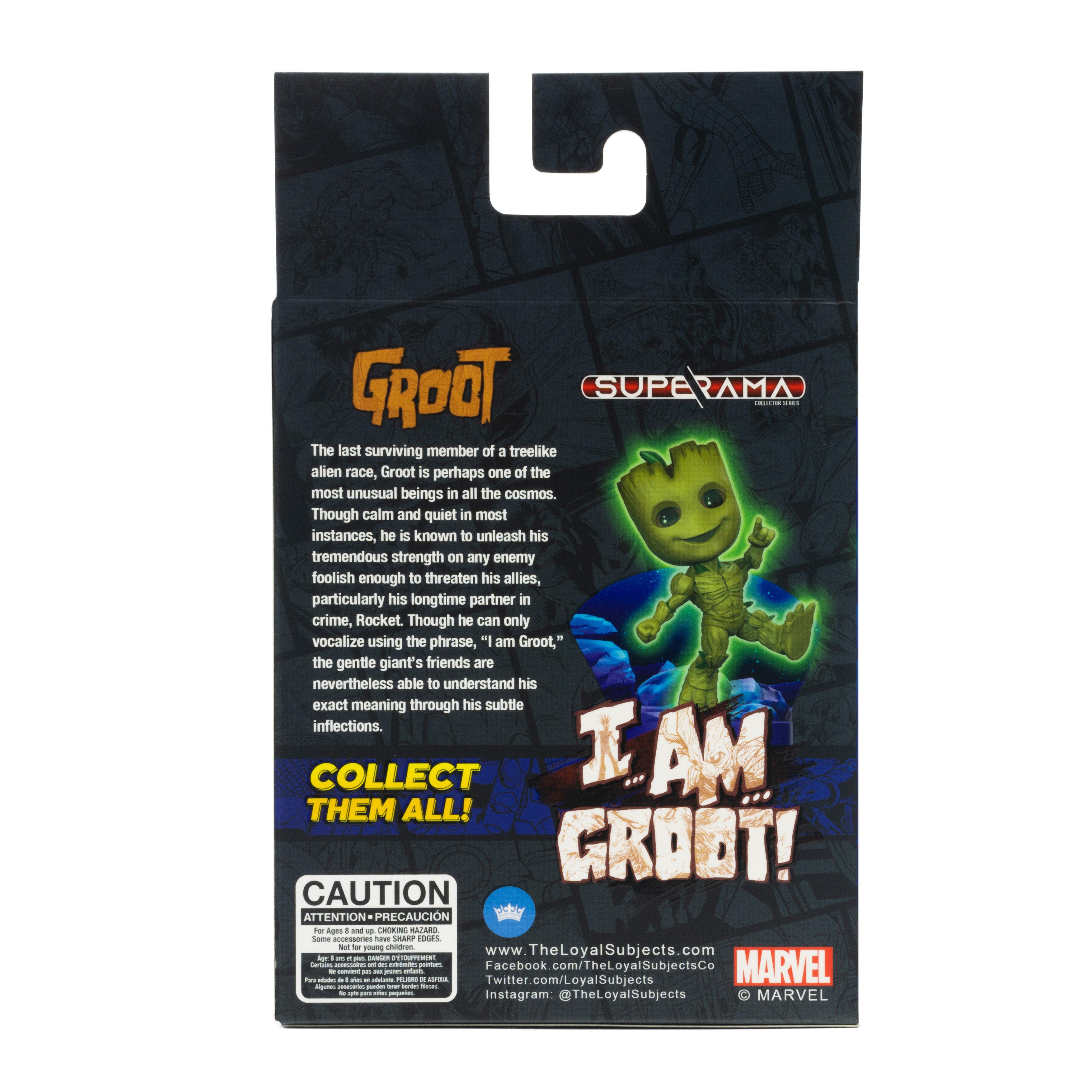 The Loyal Subjects Marvel Superama Wave 1 Glow in the Dark Groot 4-in Statue GameStop Exclusive
