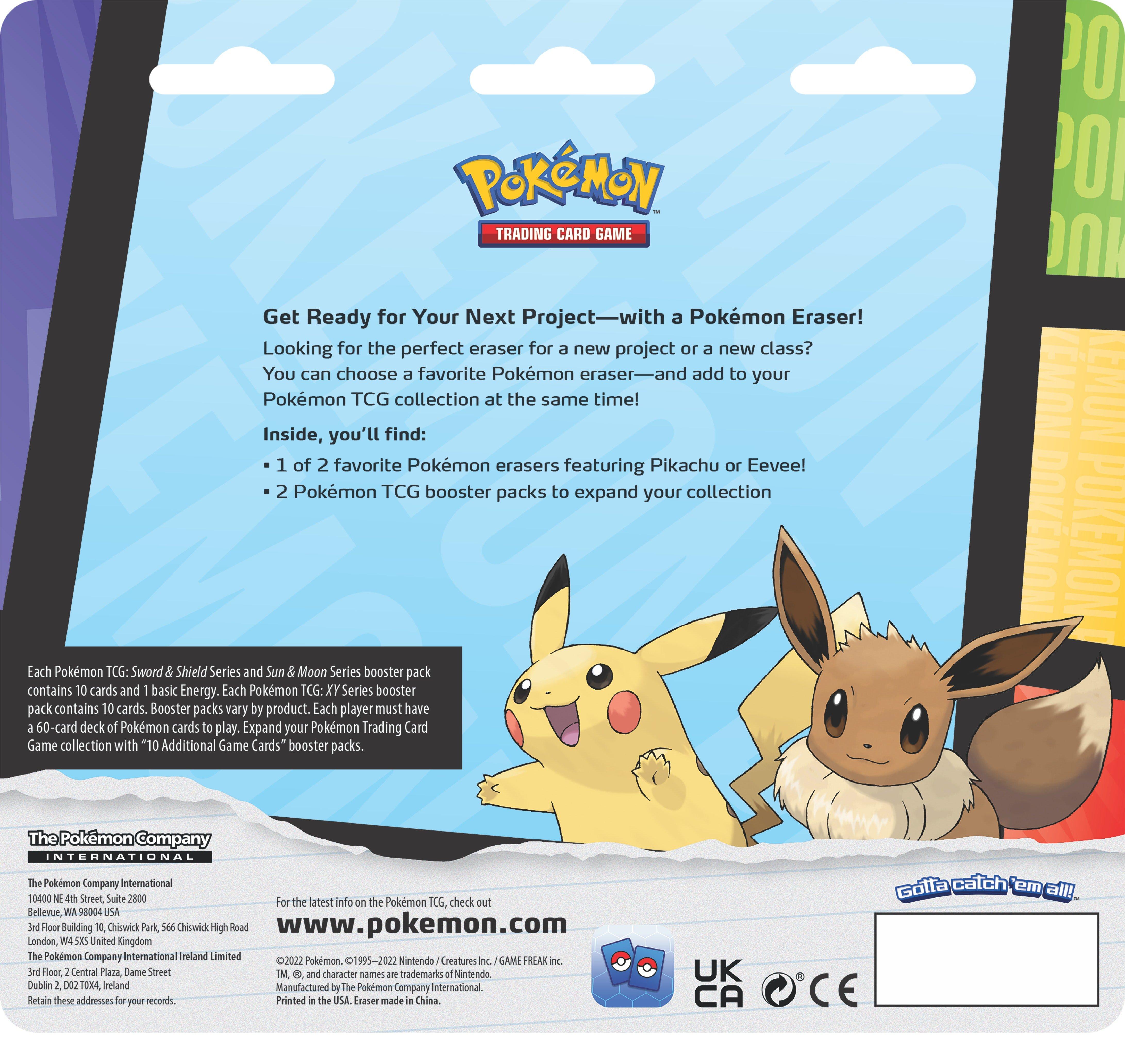 Pokemon Trading Card Game Back To School Blister With Pokemon Eraser Assortment