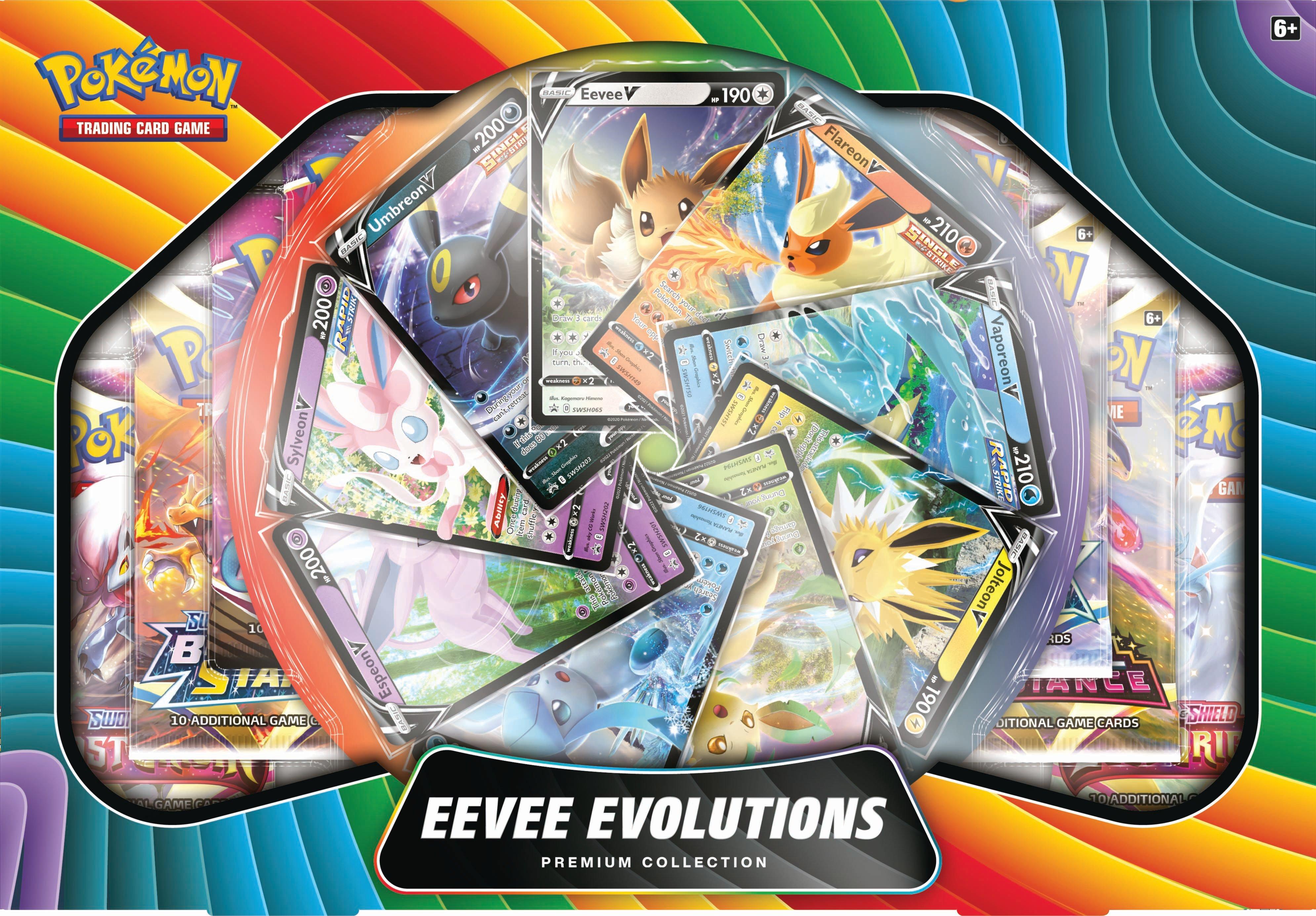 Pokemon Sword & Shield Evolving Skies Vaporeon, Glaceon, Espeon & Sylveon  Elite Trainer Box (8 Booster Packs, 65 Card Sleeves, 45 Energy Cards &  More) 