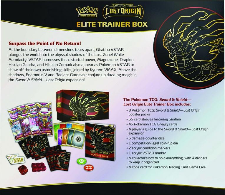 pokemon elite trainer box lost origin card list Pulls From Opening 36 Pokmon Booster Packs and a card with a code will allow you to expand your collection of cards in Pokemon Tcg Live Lost Origin Pokemon Sword &