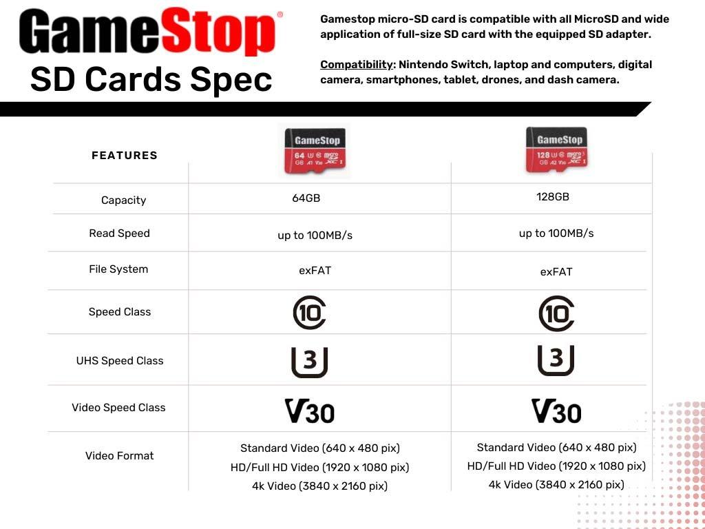 GameStop U3  Micro SD Card with Adapter 128GB