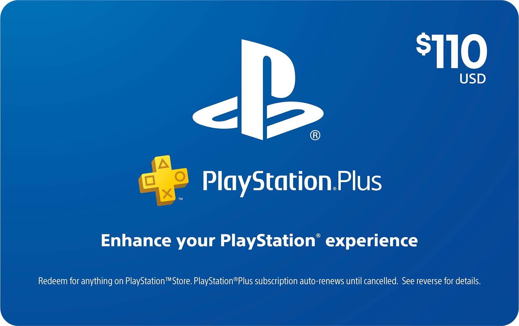  $110 PlayStation Plus – Wallet Funds [Digital Code] :  Everything Else