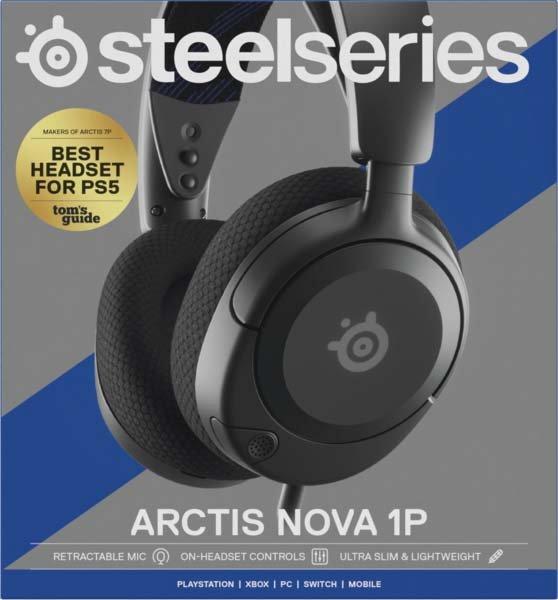  SteelSeries Arctis Nova 1 Multi-System Gaming Headset — Hi-Fi  Drivers — 360° Spatial Audio — Comfort Design — Durable — Ultra Lightweight  — Noise-Cancelling Mic — PC, PS5/PS4, Switch, Xbox - Black : Video Games