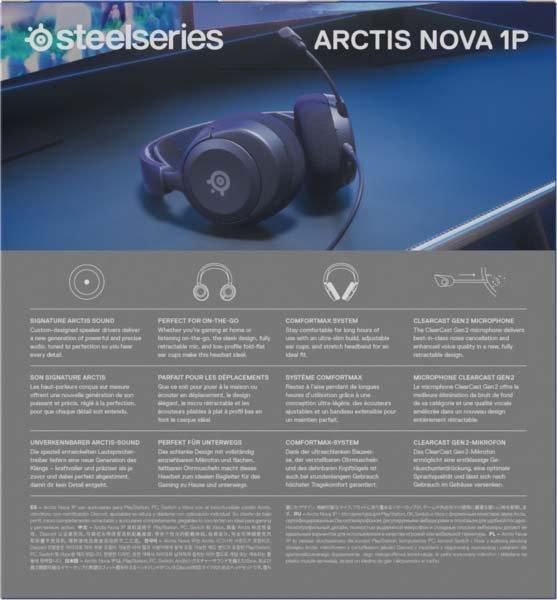 SteelSeries Arctis Nova 1 Gaming Headset & Mic PC/PS4/PS5/Xbox/Mobile New  Sealed 850014119713