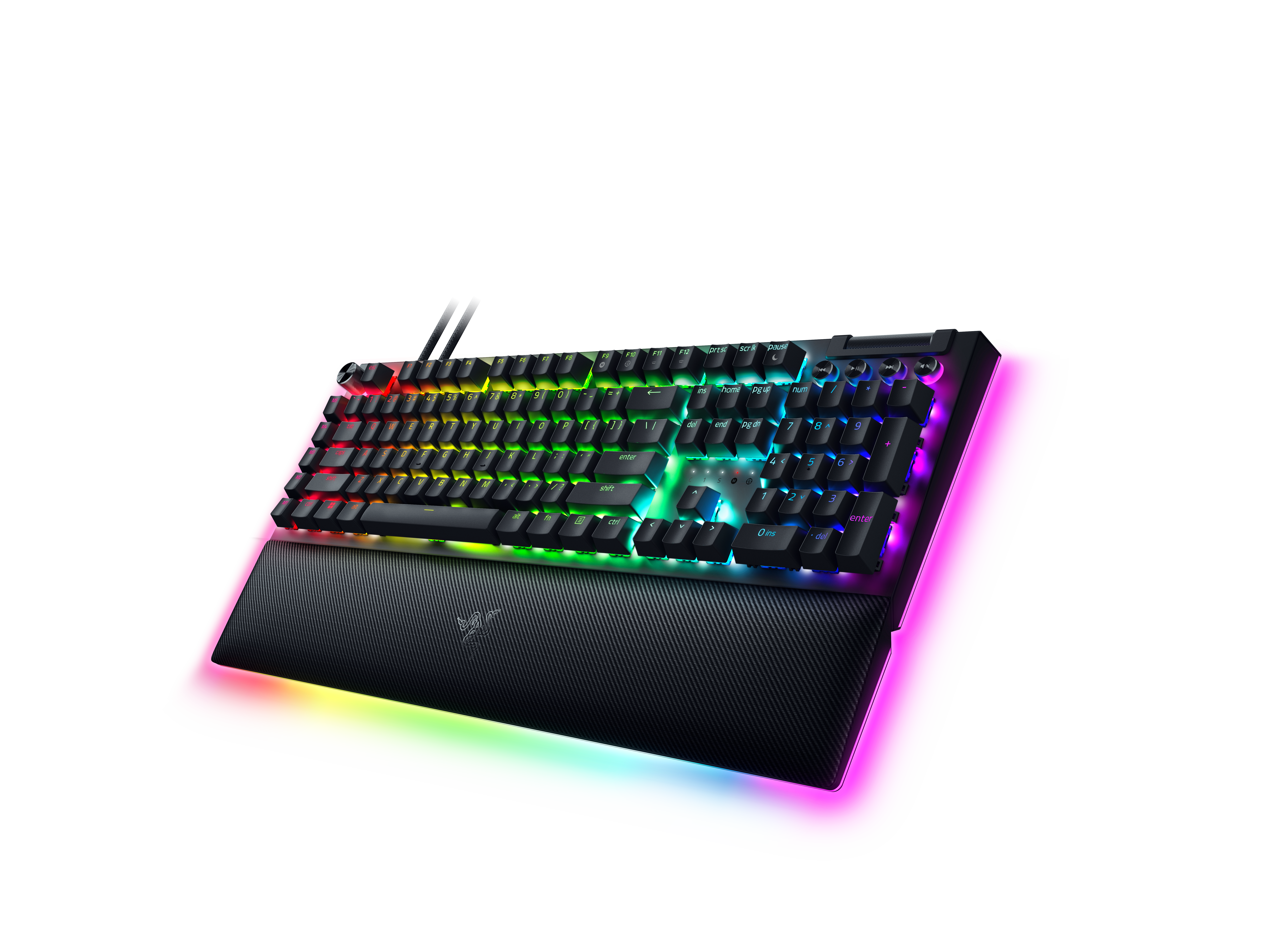 Razer BlackWidow V4 Pro Wired Mechanical Gaming Keyboard Green Mechanical Switches, Chroma RGB Lighting - Black