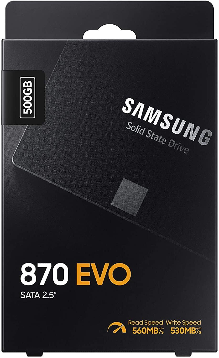 Samsung 870 EVO 500GB 2.5-in SATA III Internal SSD Single Unit Version MZ-77E500B/AM