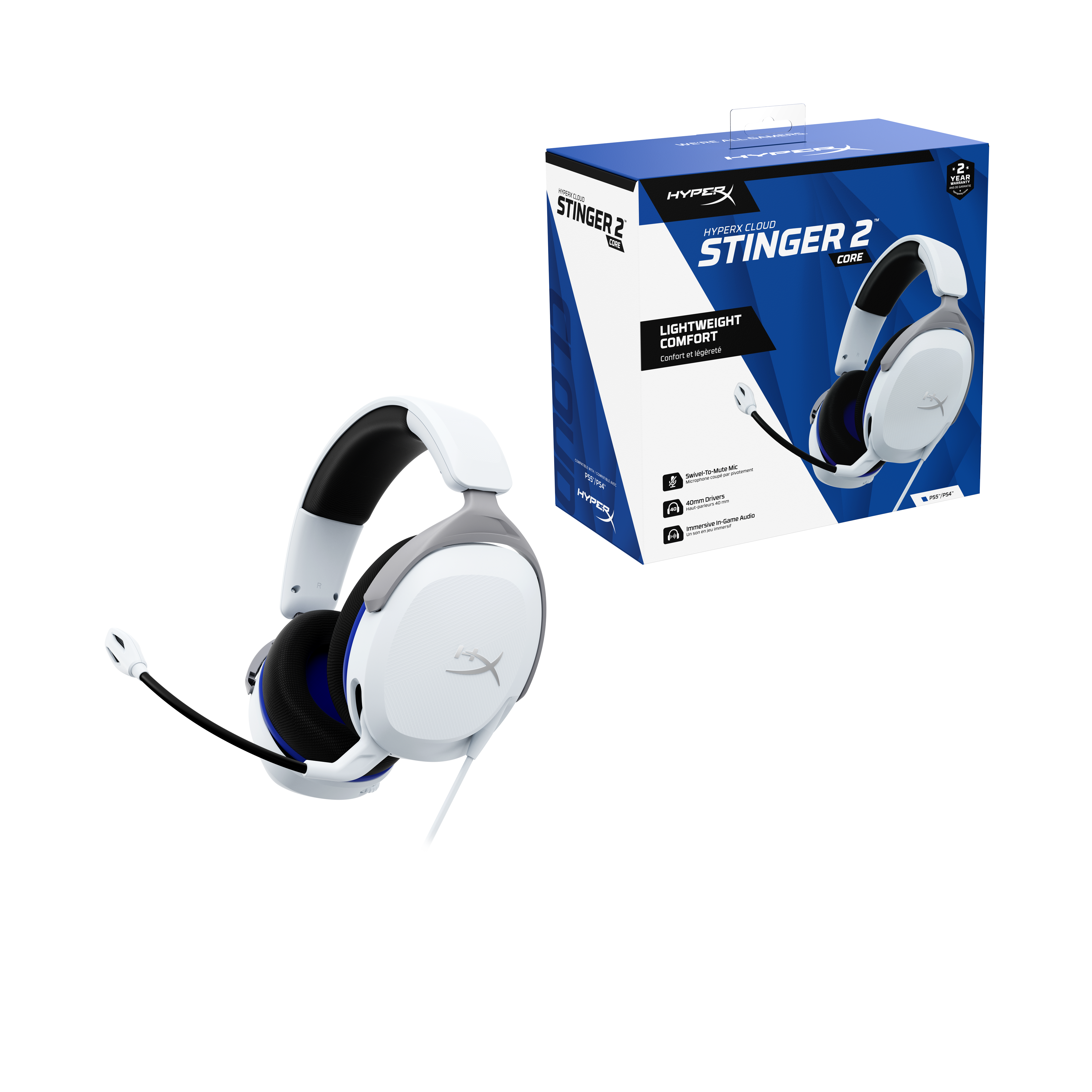 HyperX Cloud Stinger 2 Core Gaming Headsets PS White