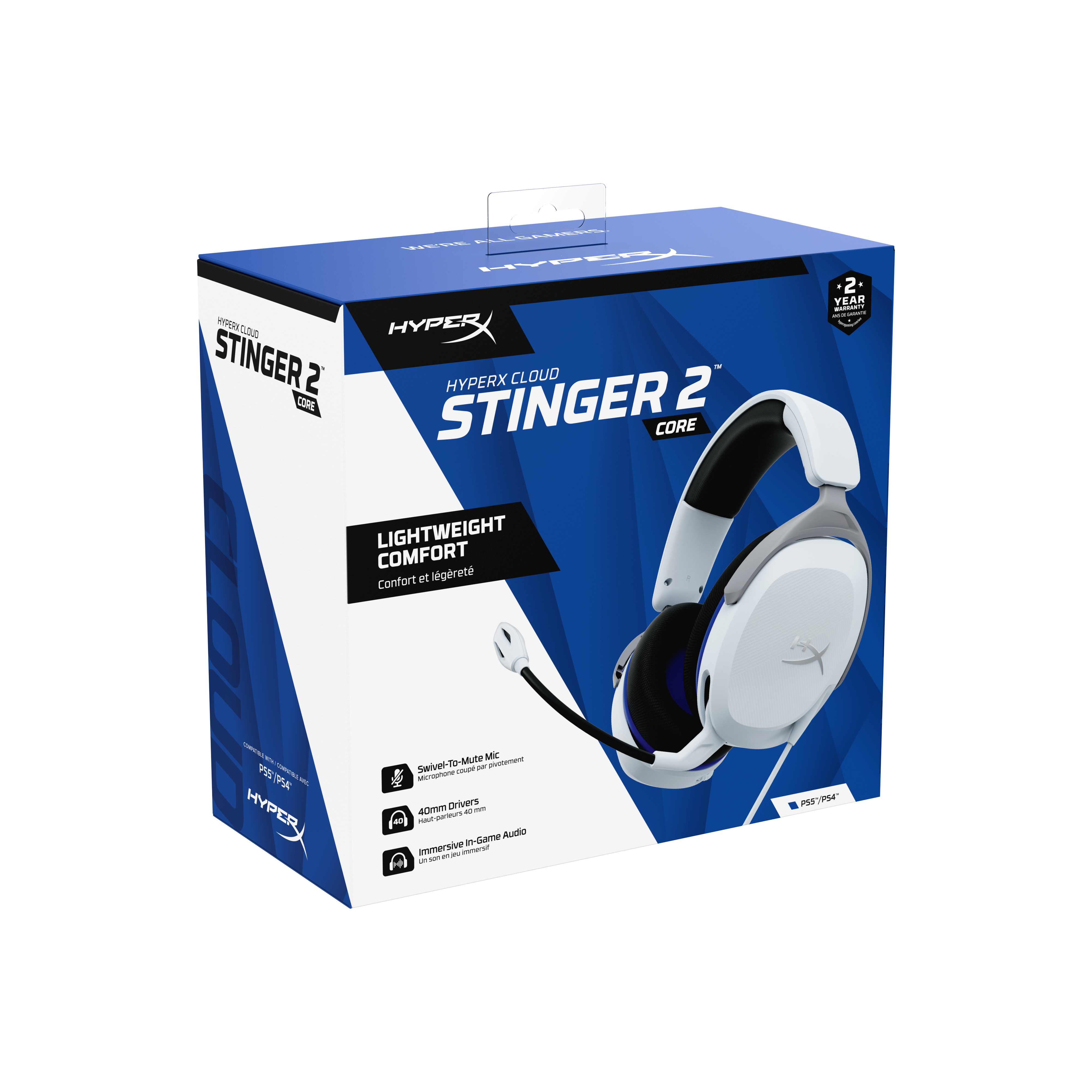 HyperX Casques gamer Cloud Stinger 2 Core PS blancs