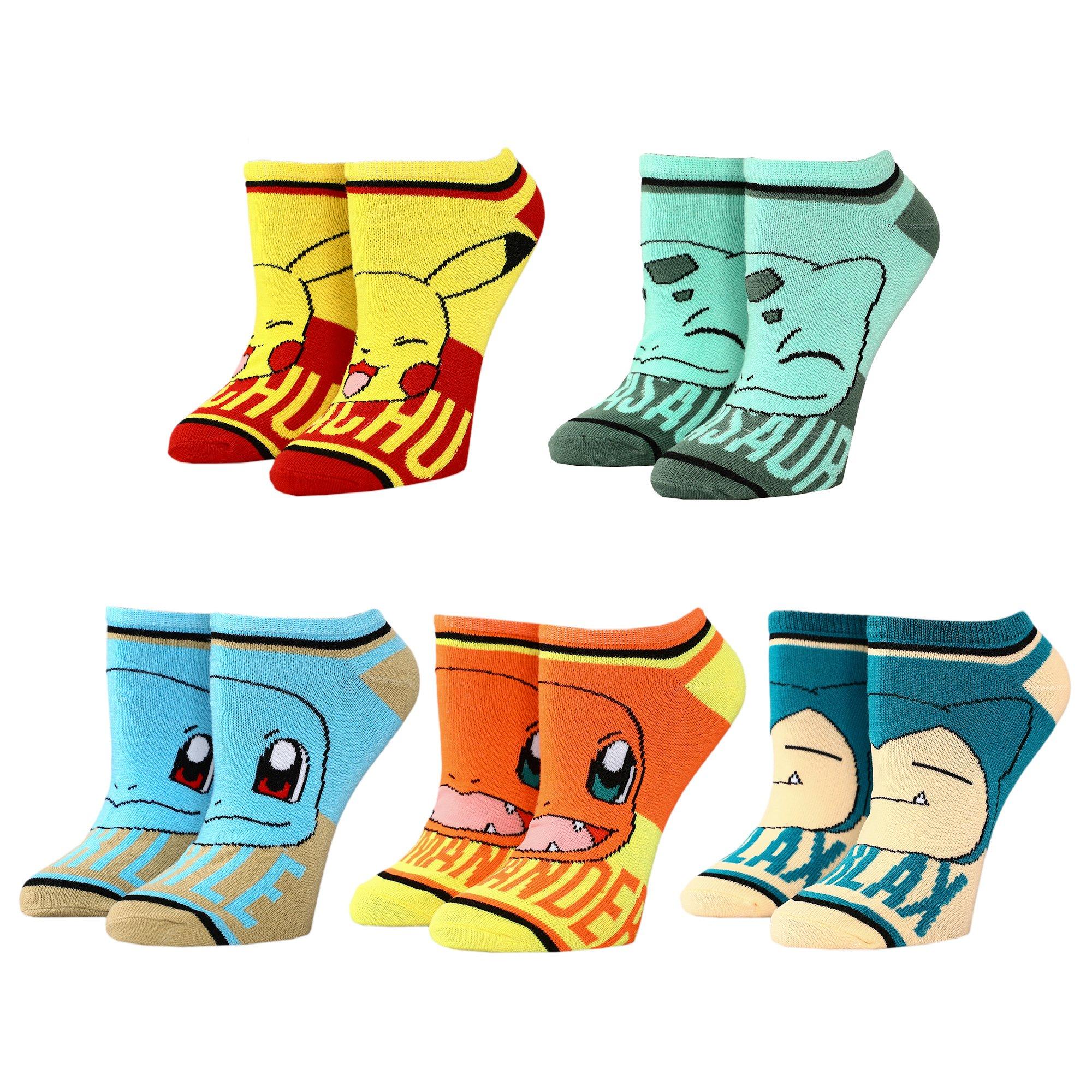 list item 1 of 6 Pokemon Character Mix and Match Ankle Socks 5 Pack