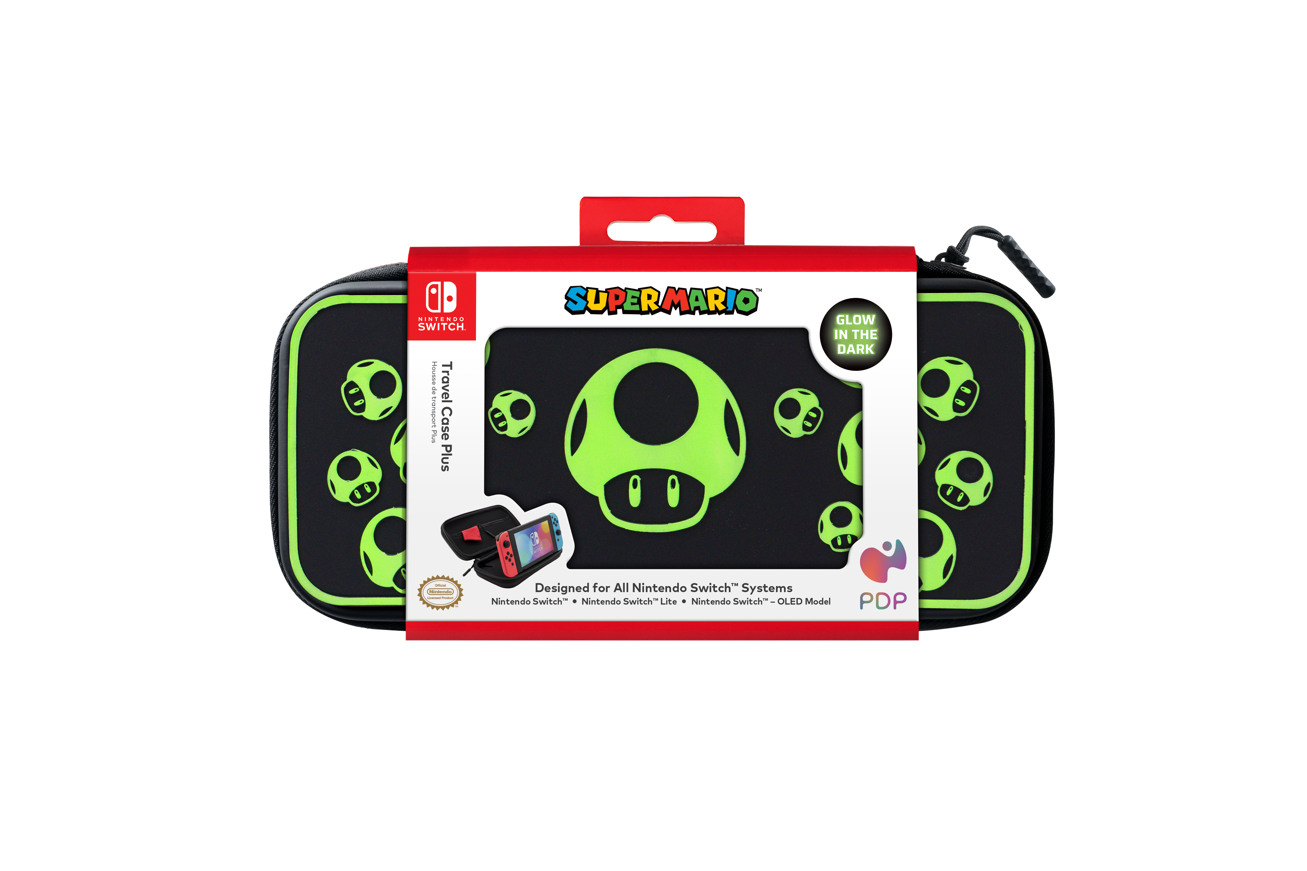 PDP 1-Up Glow in the Dark Travel Case Plus for Nintendo Switch