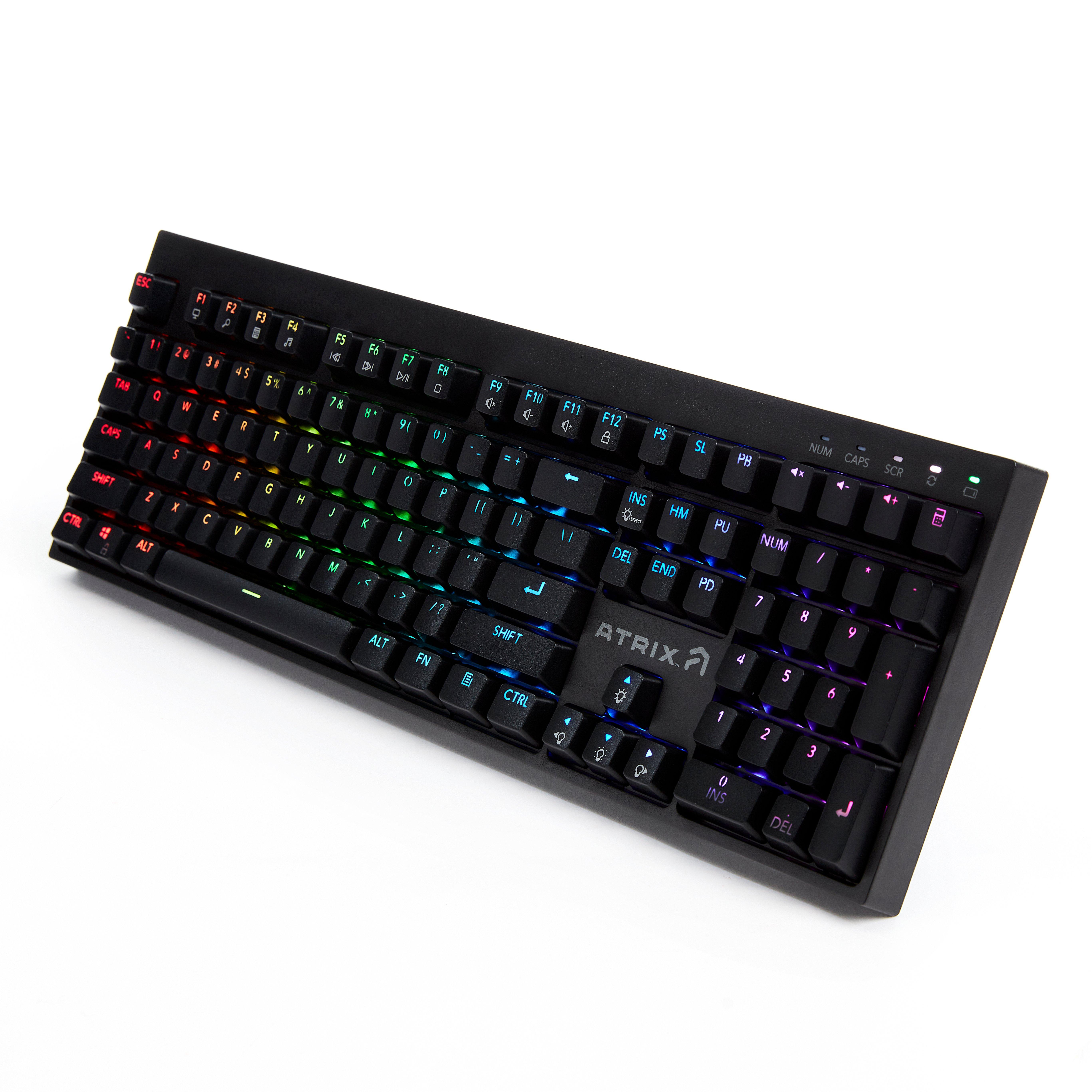 Atrix Full Size Wireless Brown Switch Mechanical Gaming Keyboard with RGB  GameStop Exclusive