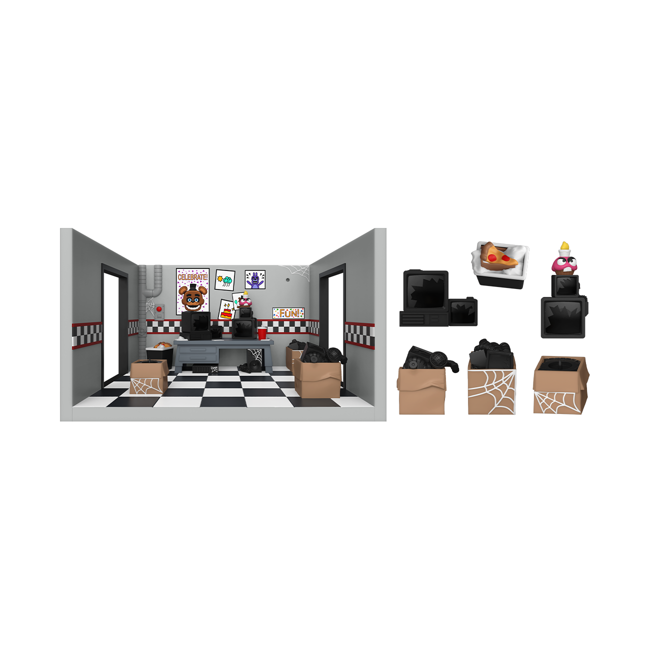 Five Nights at Freddy's Security Room Snap Playset