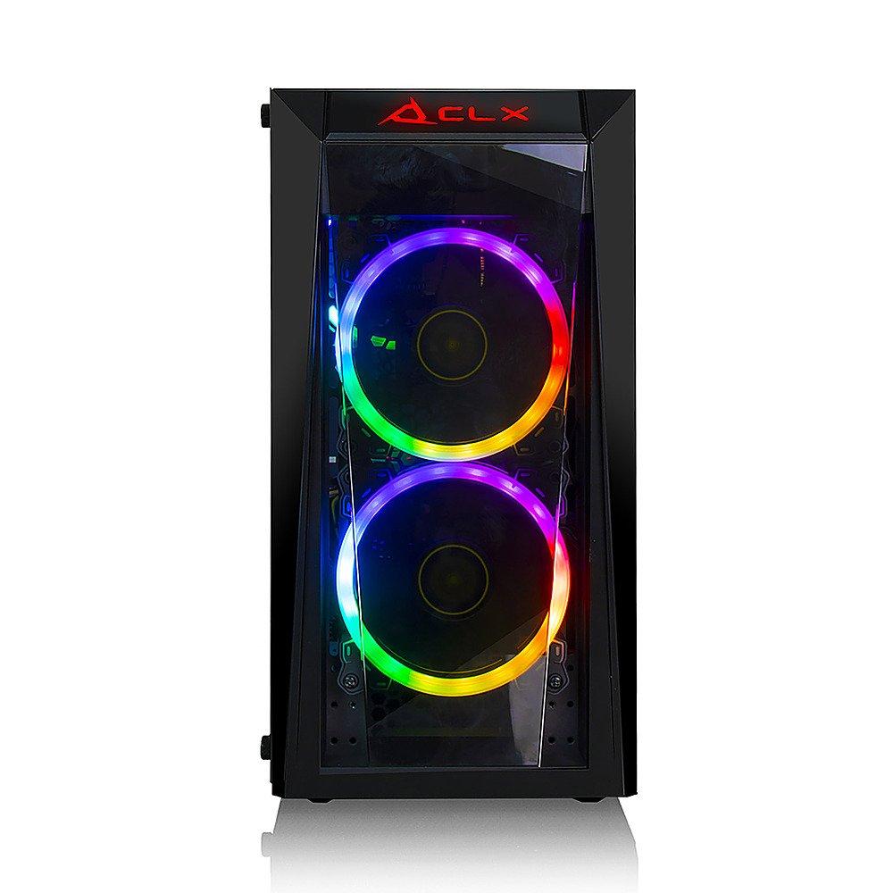 CLX AMD Ryzen 5 3600 Gaming Desktop PC16GB DDR4 3200MHz 3060 Ti 8GB 240GB SSD 2TB HDD WiFi  MicroATX - Black