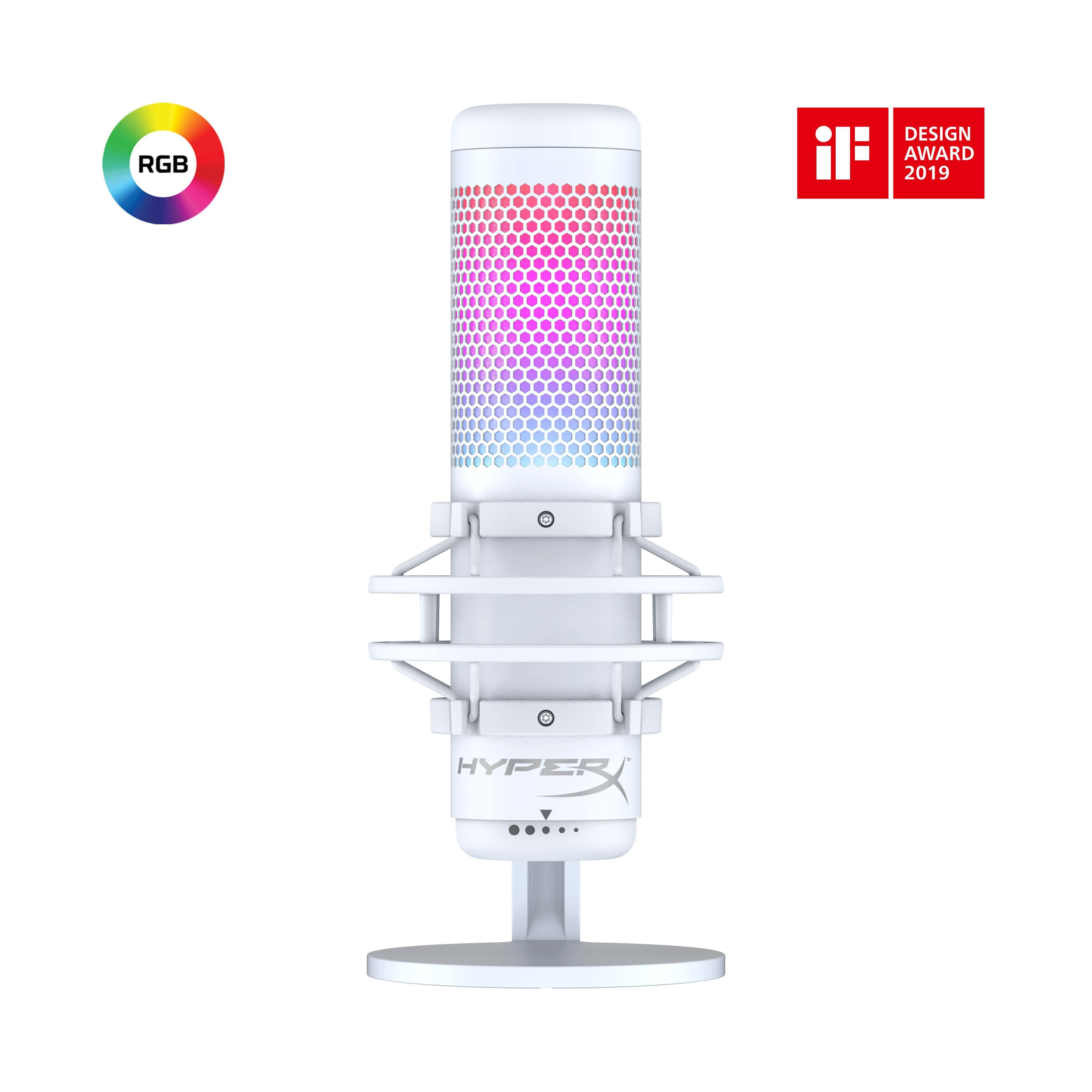 HyperX Quadcast S White RGB USB Condenser Microphone GameStop