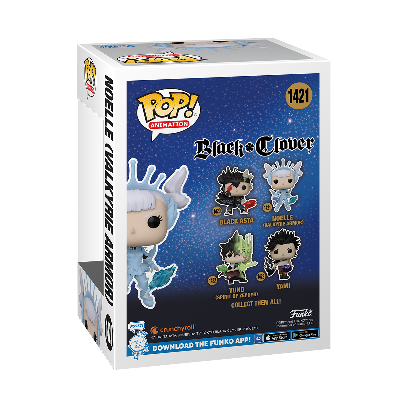 Funko POP! Black Clover Asta, Noelle, Yuno & Voltia Set of 4 Figures w/  Case