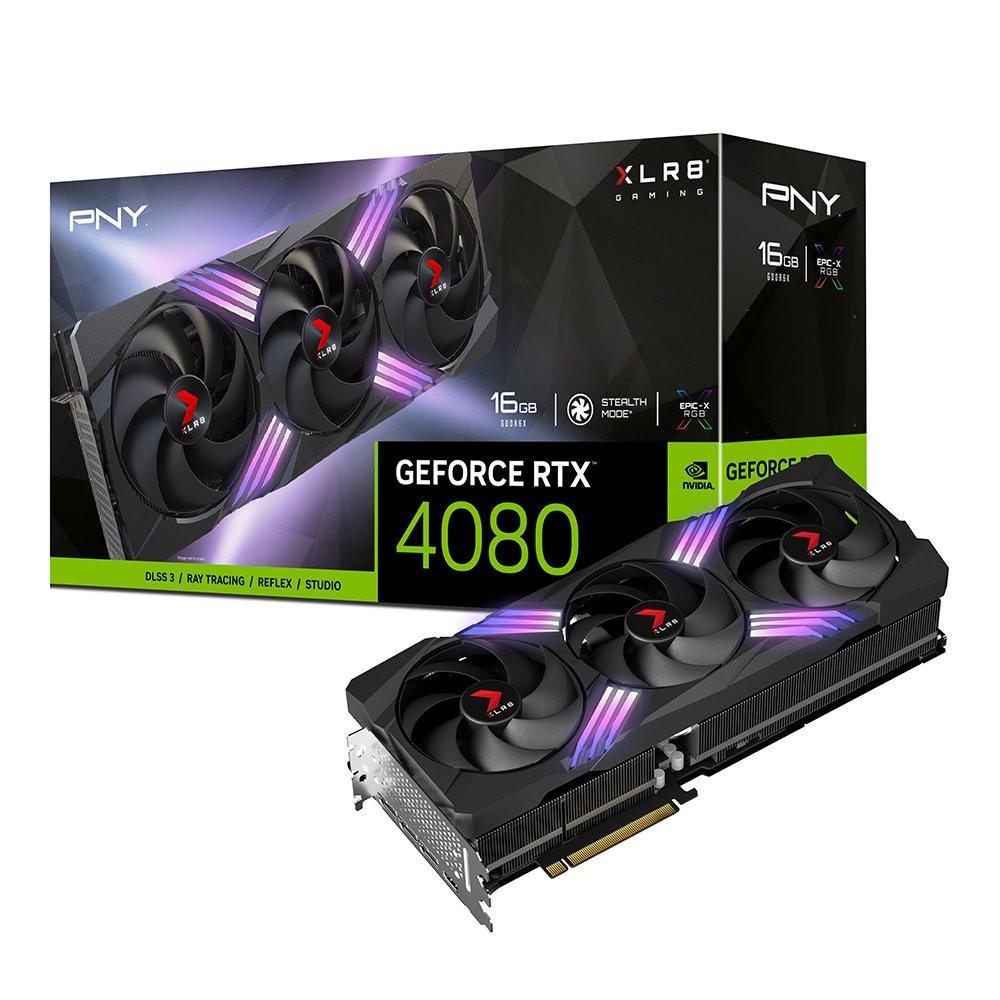 PNY NVIDIA GeForce RTX 4080 GPU 16GB XLR8 Gaming VERTO EPIC-X RGB Triple Fan DLSS 3 Graphics Card