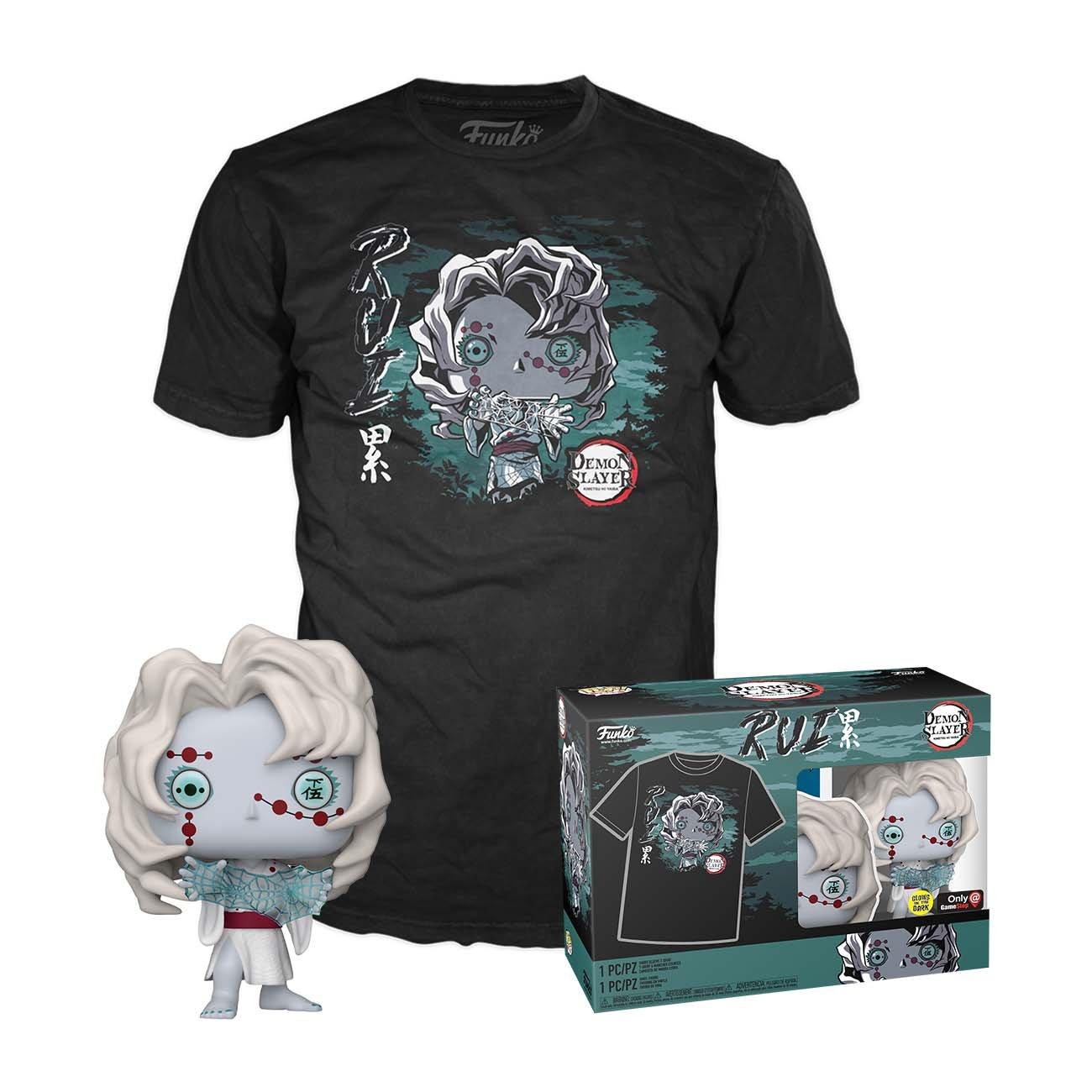 Funko and Tee: Demon Slayer: Kimetsu no Yaiba Rui Glow-in-the-Dark-Vinyl and Unisex T-Shirt GameStop Exclusive | GameStop