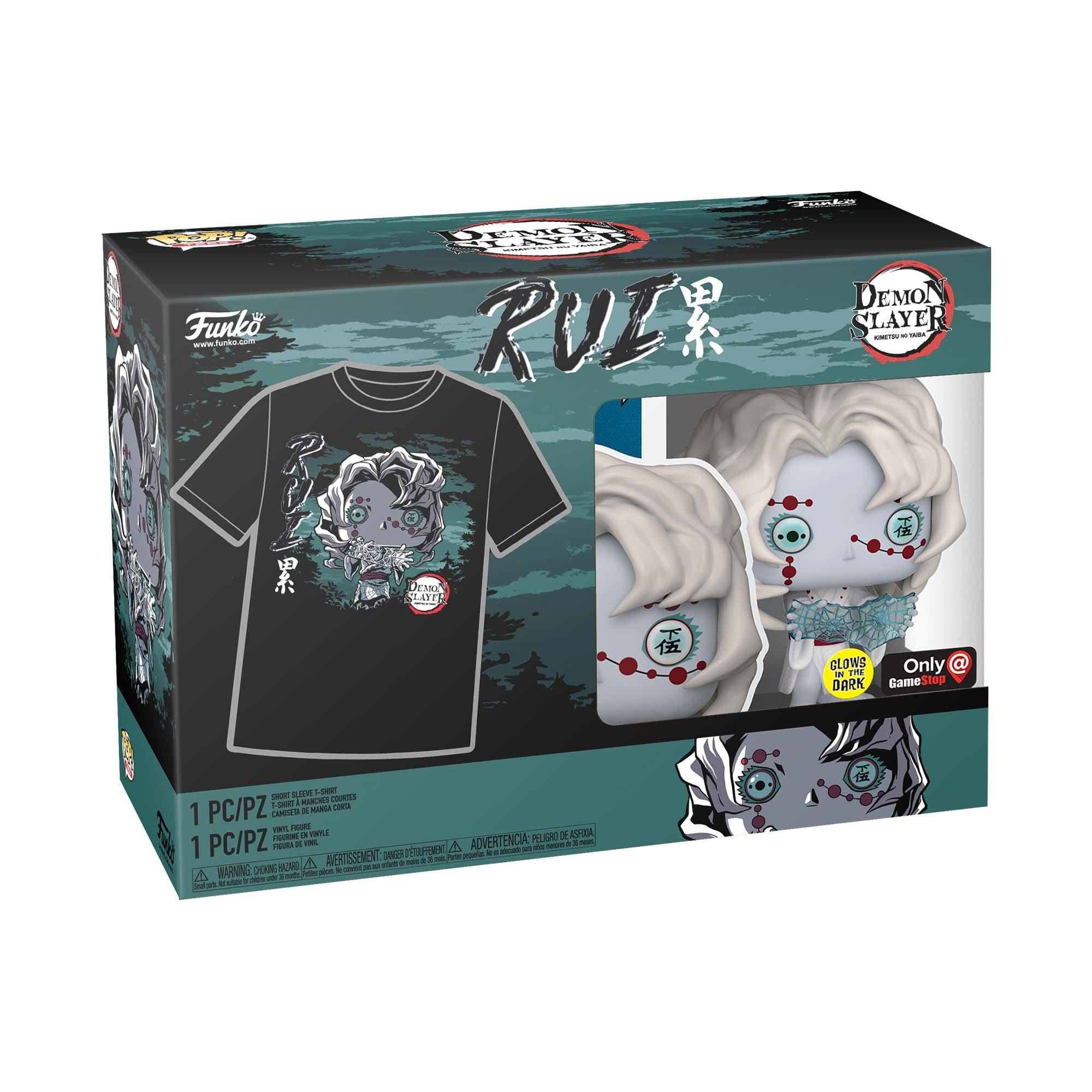 Funko POP! and Tee: Demon Slayer: Kimetsu no Yaiba Rui  Glow-in-the-Dark-Vinyl Figure and Unisex T-Shirt GameStop Exclusive