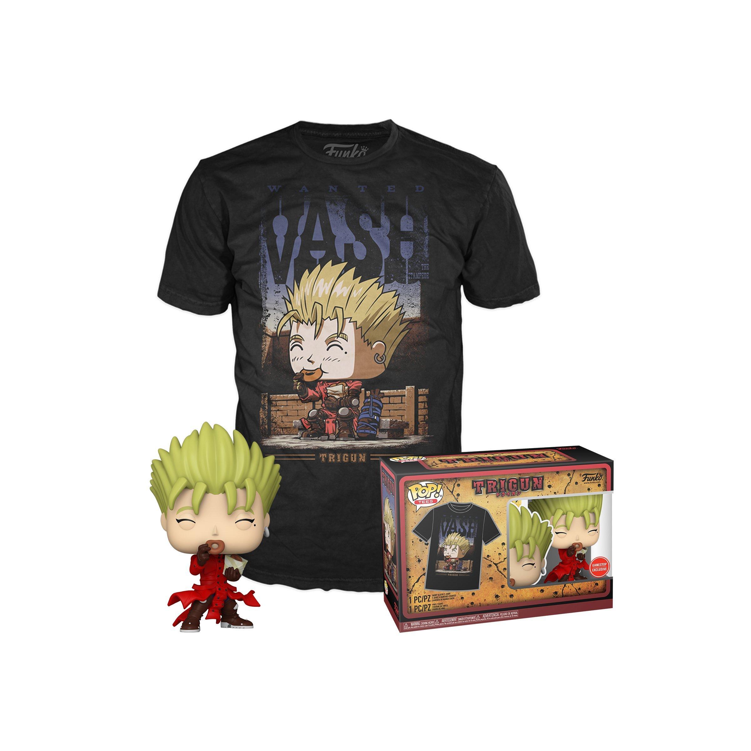 Funko POP! And Tee: Trigun Vash with Donuts 4.8-in Vinyl Figure