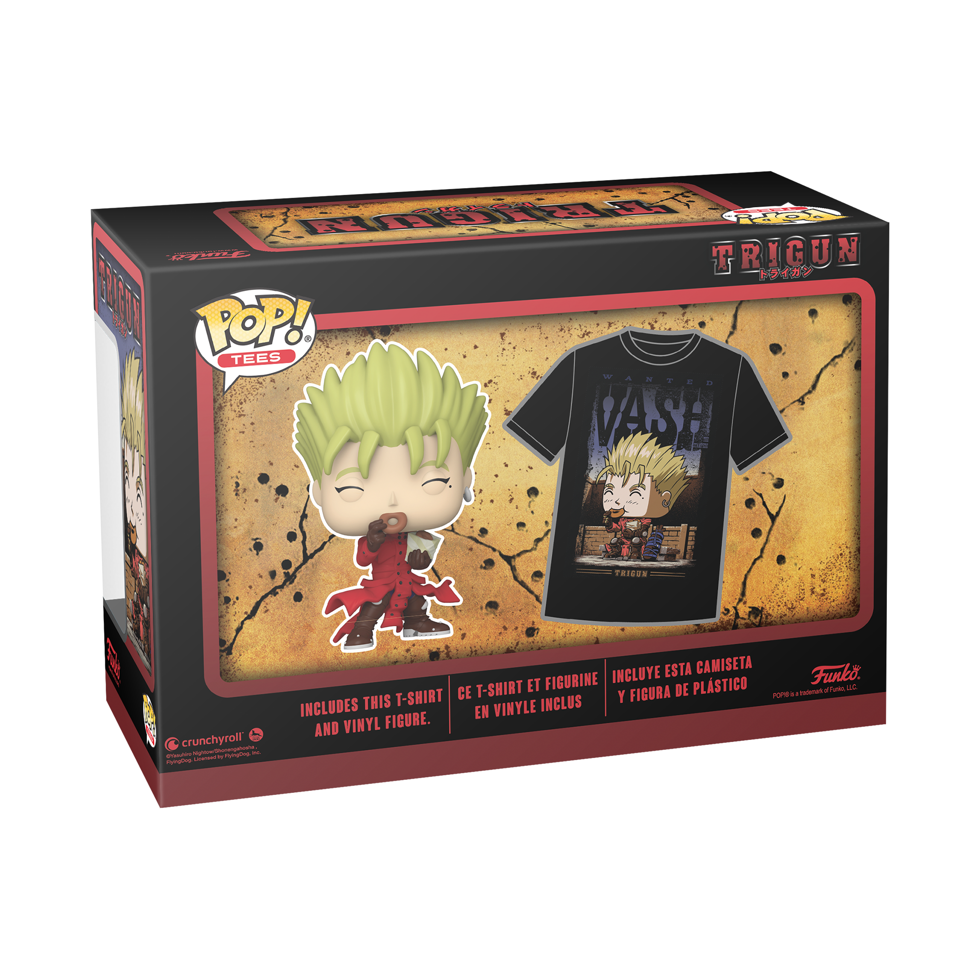 Funko POP! And Tee: Trigun Vash with Donuts 4.8-in Vinyl Figure 