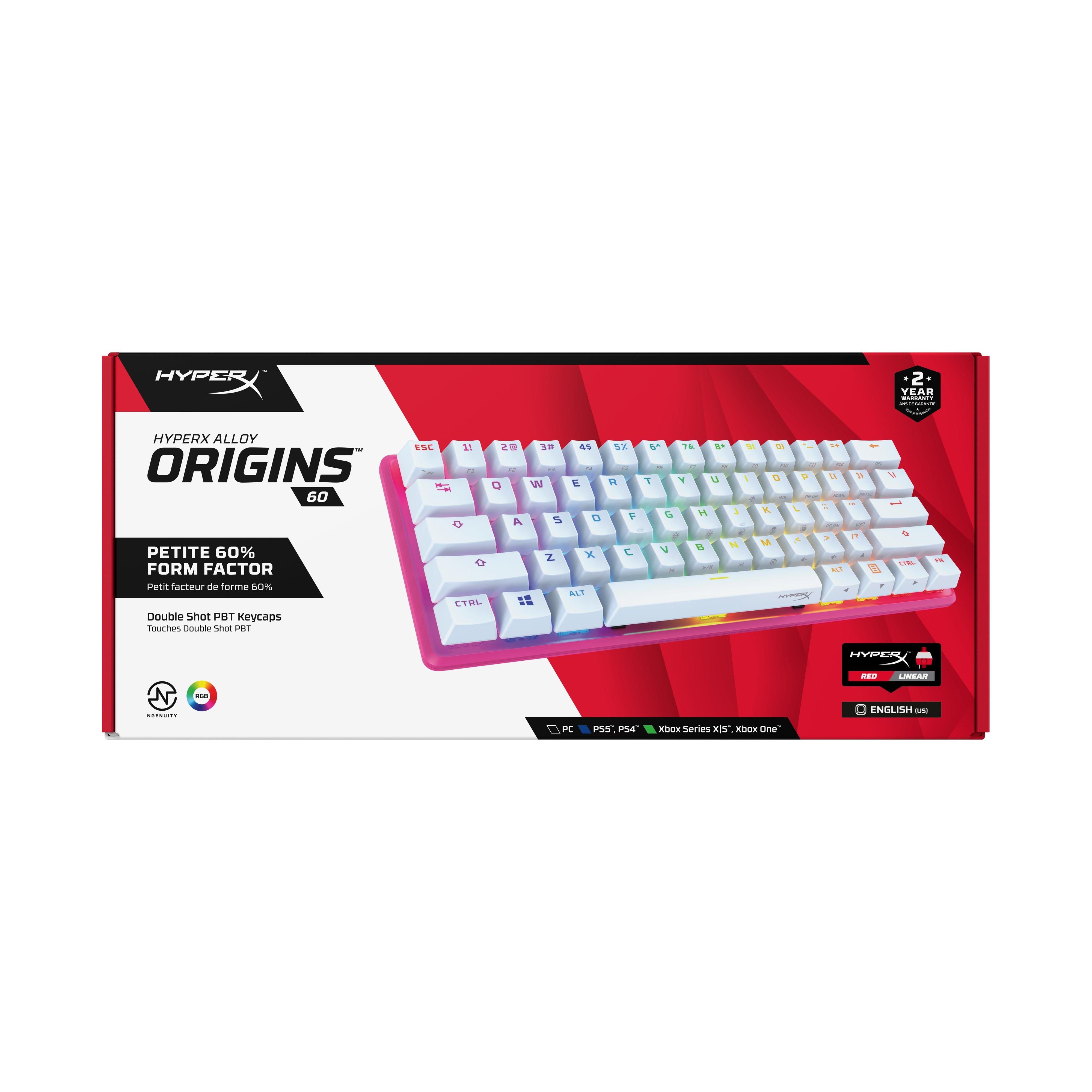 HyperX Alloy Origins 60 RGB Mechanical Gaming Keyboard - Pink