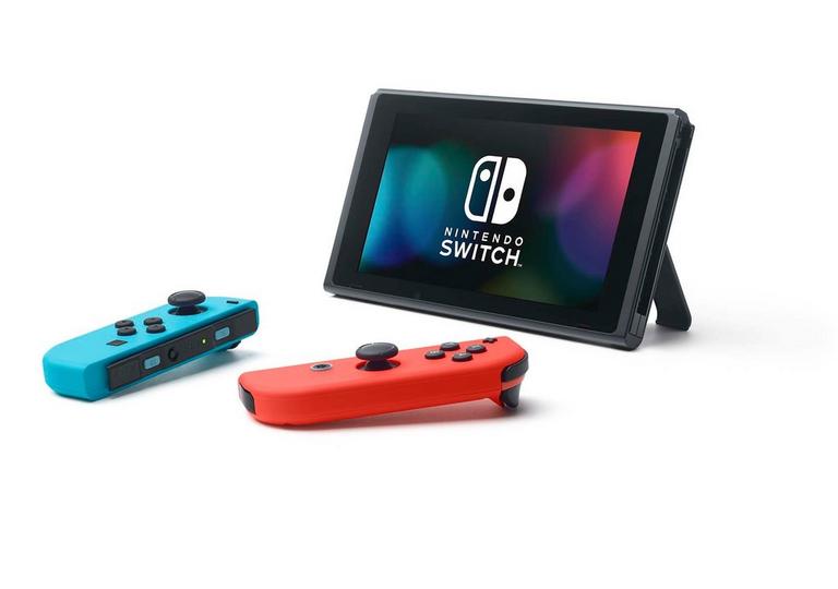 Nintendo Switch with Neon Red/Neon Blue Joy-Con Controllers and Mario Kart 8 Deluxe Bundle