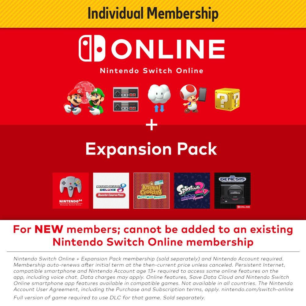 Nintendo Switch Online Plus Expansion Pack Family Membership GameStop