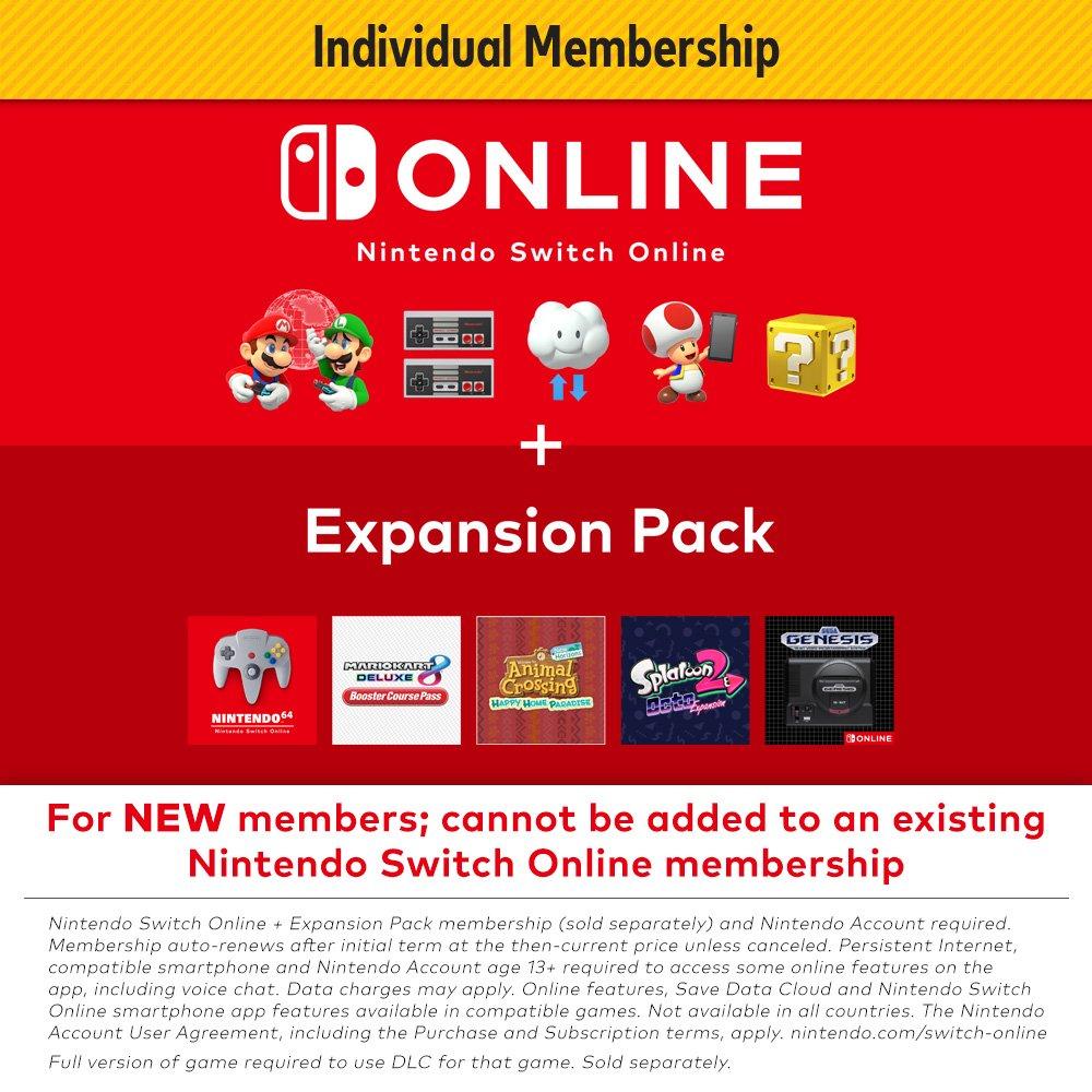 Nintendo Switch Online Plus Expansion Pack Individual Membership