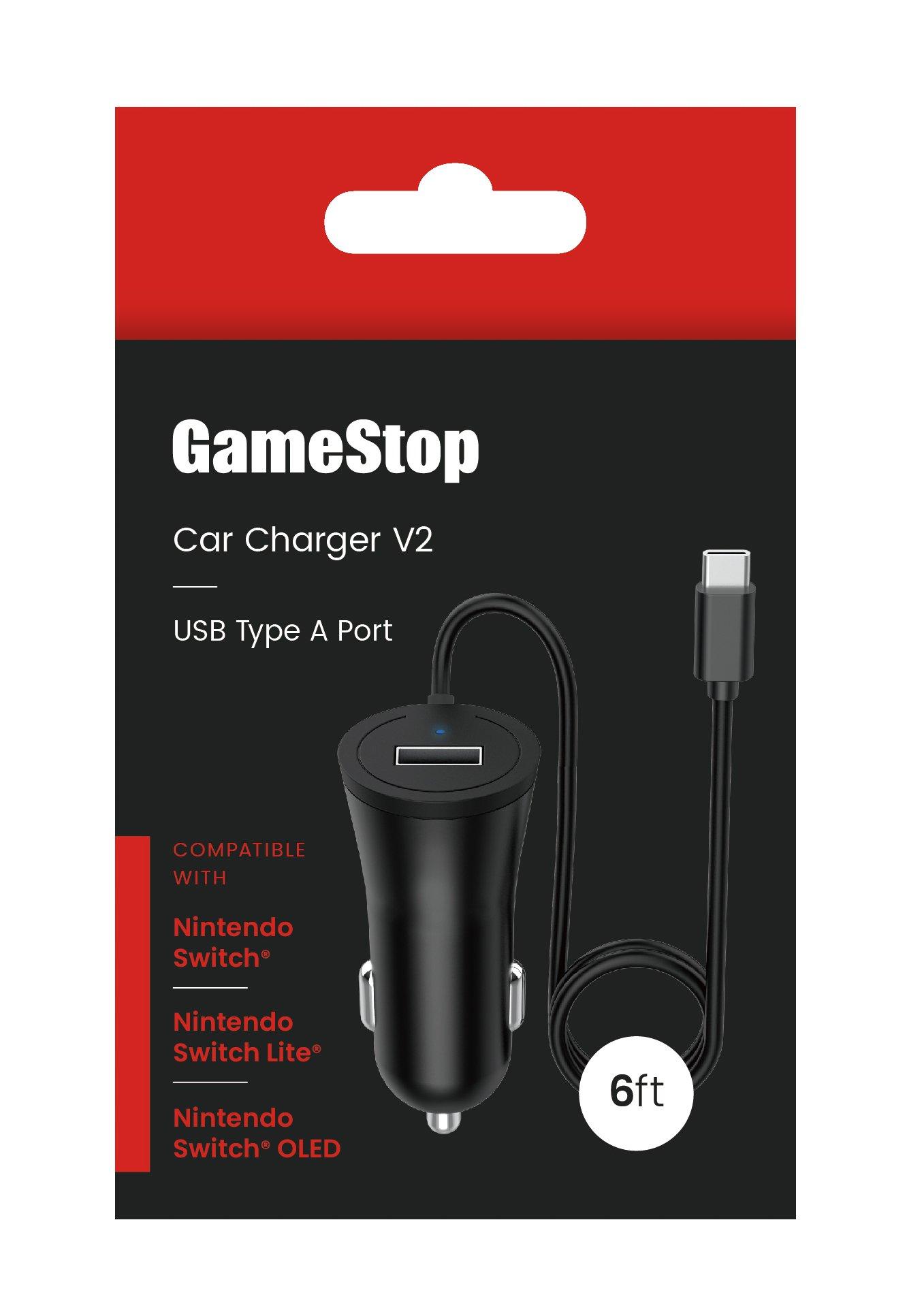 Nintendo Switch USB Typ-C Car Charger Auto Ladegerät mit 2m Kabel - schwarz