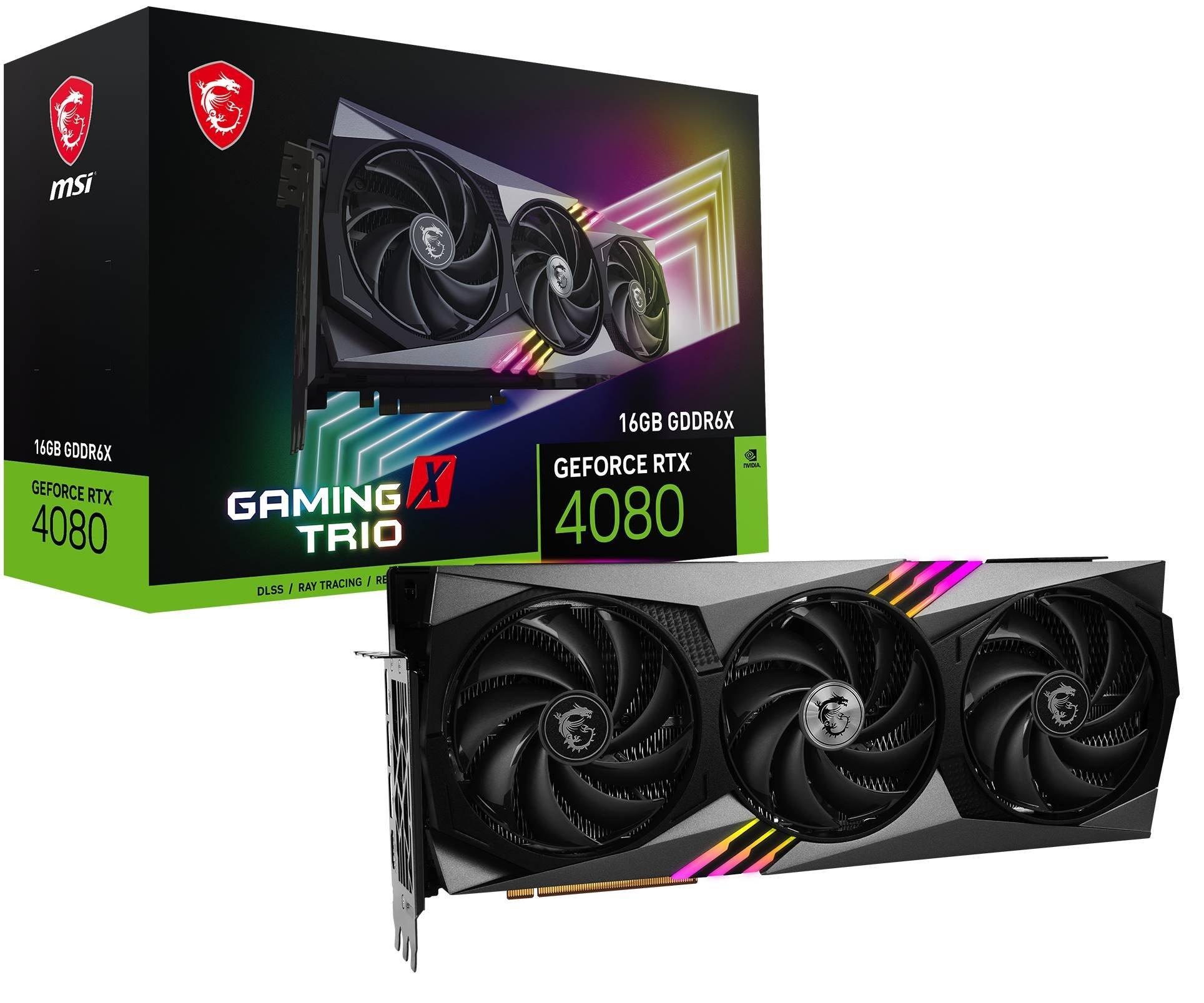 MSI Nvidia GeForce RTX 4080 16GB GAMING X TRIO Graphics Card G408016GXT