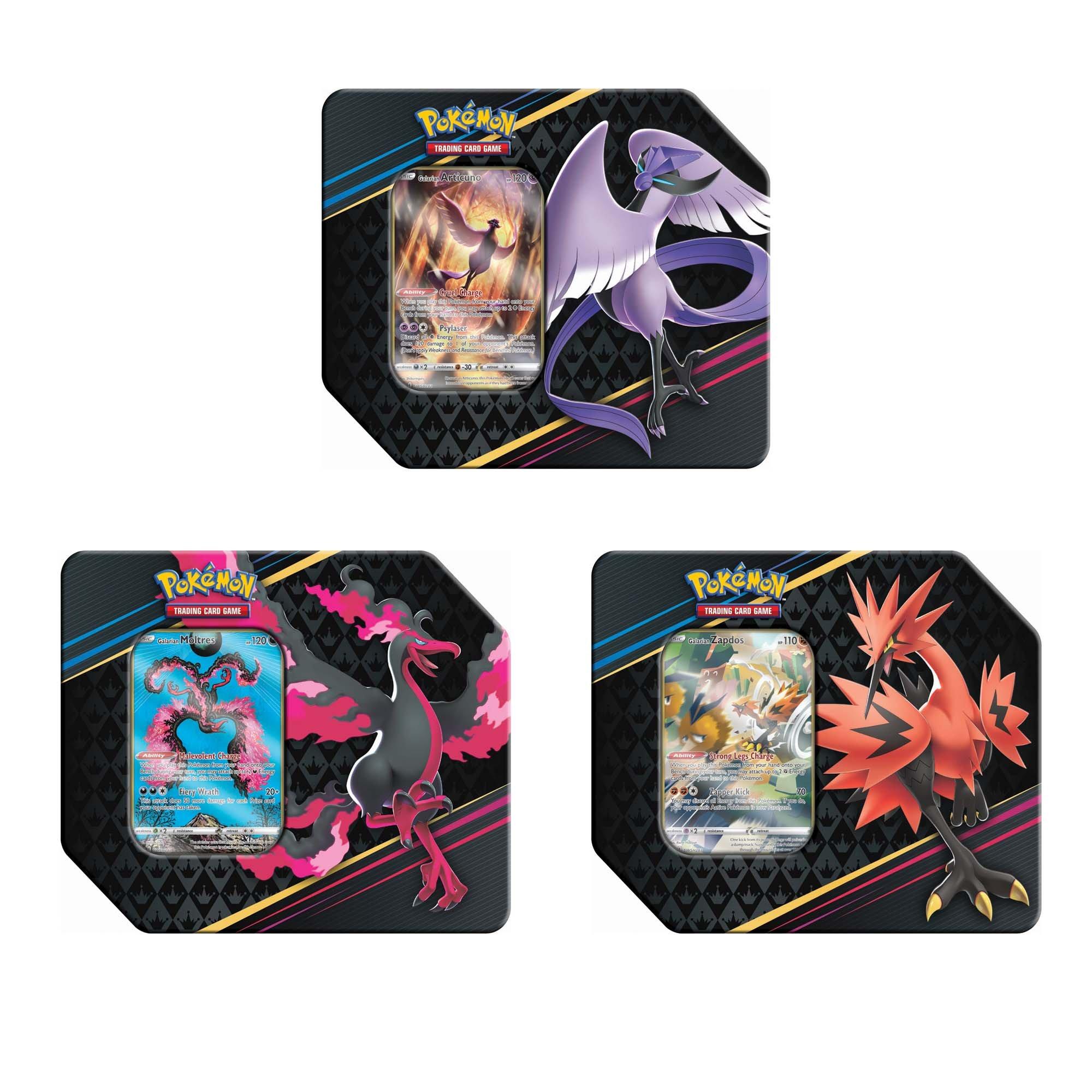  Pokemon TCG: Crown Zenith Tin – Galarian Moltres (1 Foil Card &  5 Booster Packs) : Toys & Games