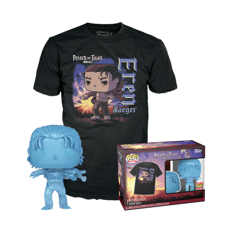 Funko POP! and Tee: Attack on Titan Eren Jeager Vinyl Figure and Unisex T-Shirt