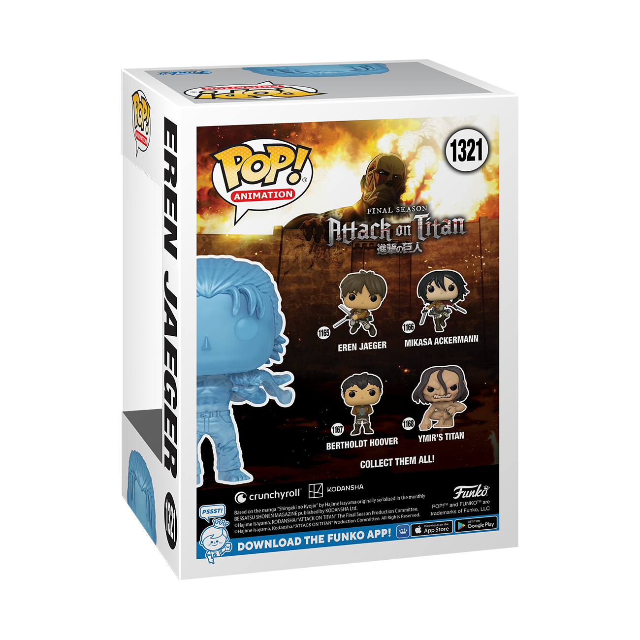 Funko Attack on Titan Pop Eren with Marks Vinyl Figure and Large Tee Shirt