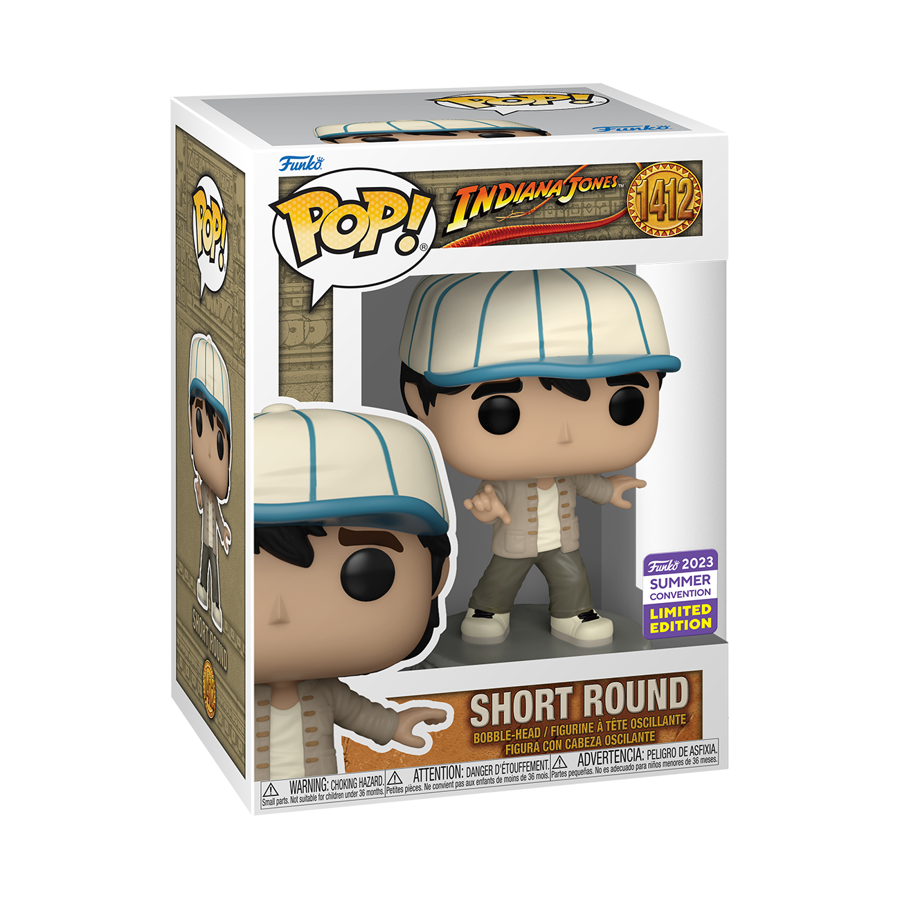 Funko POP! Movies: Indiana Jones Short Round 4.25-in Vinyl Bobblehead 2023 San DIego Comic Con Exclusive