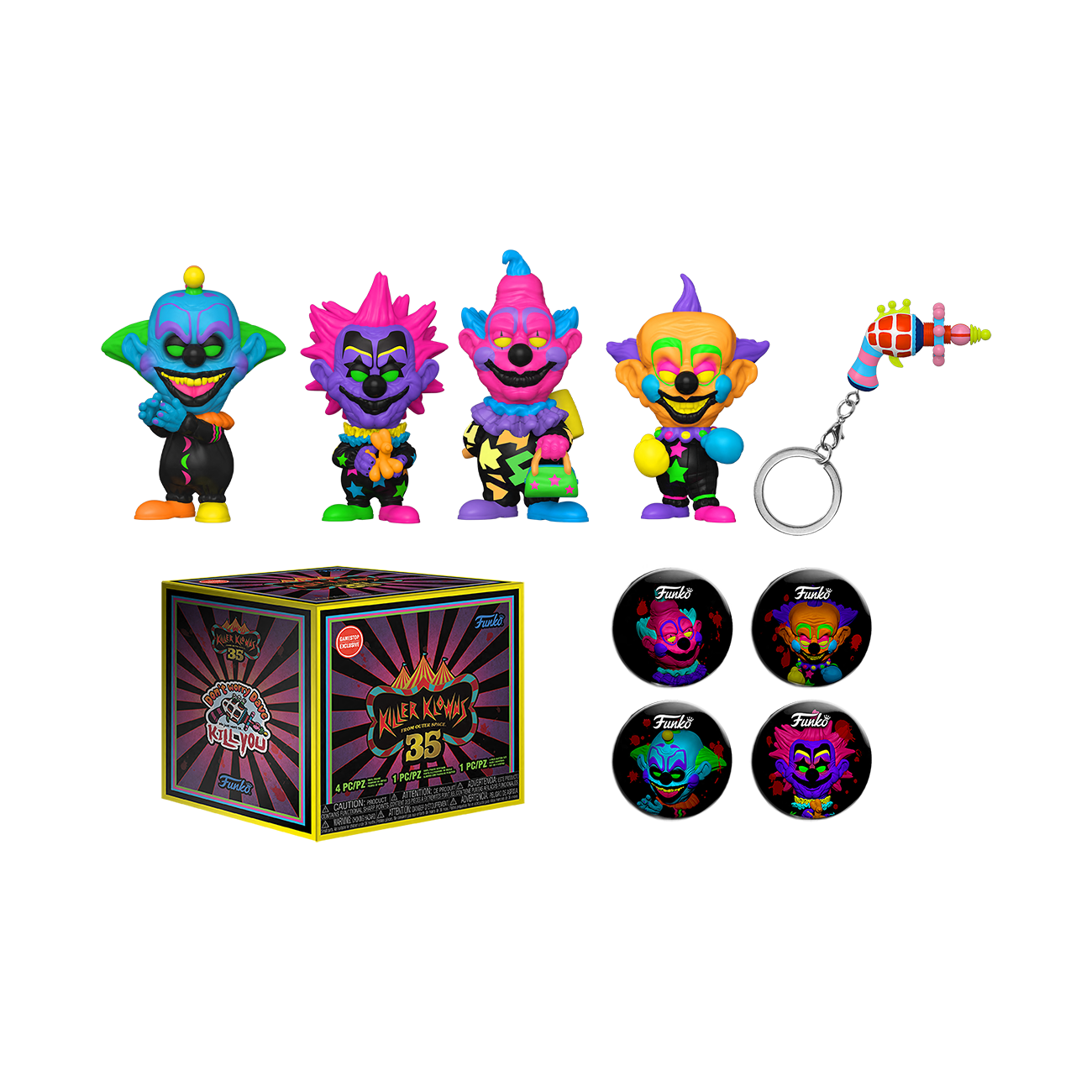 Funko Box: Killer Klowns from Outer Space 35th Anniversary (Black Light Pop! Figures) Collector's Box GameStop Exclusive