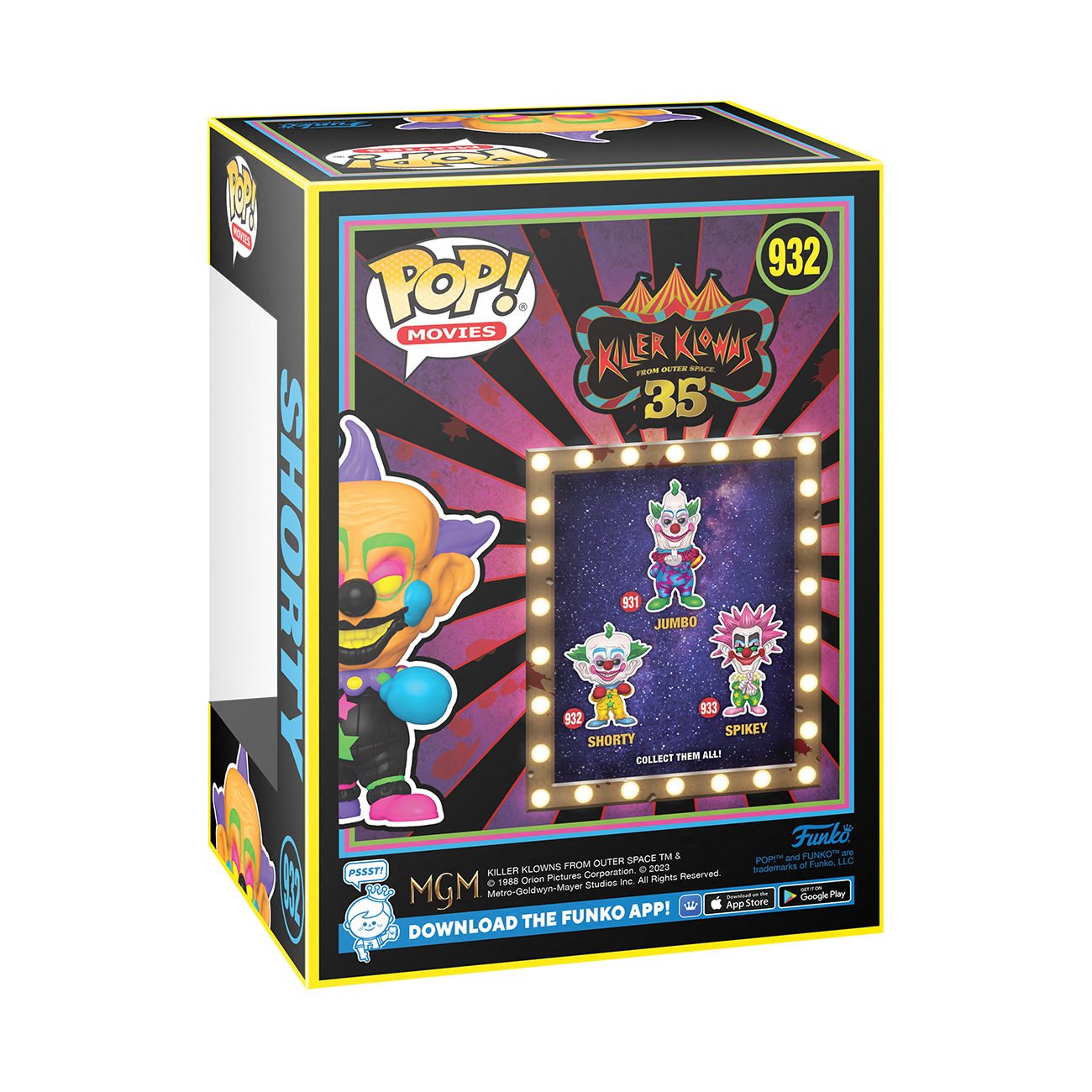 Funko Box: Killer Klowns from Outer Space 35th Anniversary (Black Light Pop! Figures) Collector's Box GameStop Exclusive