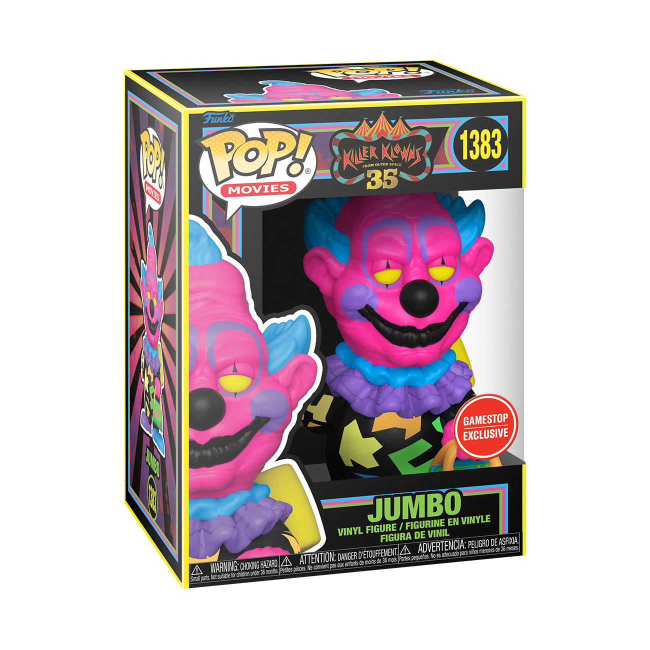 Funko Box: Killer Klowns from Outer Space 35th Anniversary (Black Light  Pop! Figures) Collector's Box GameStop Exclusive