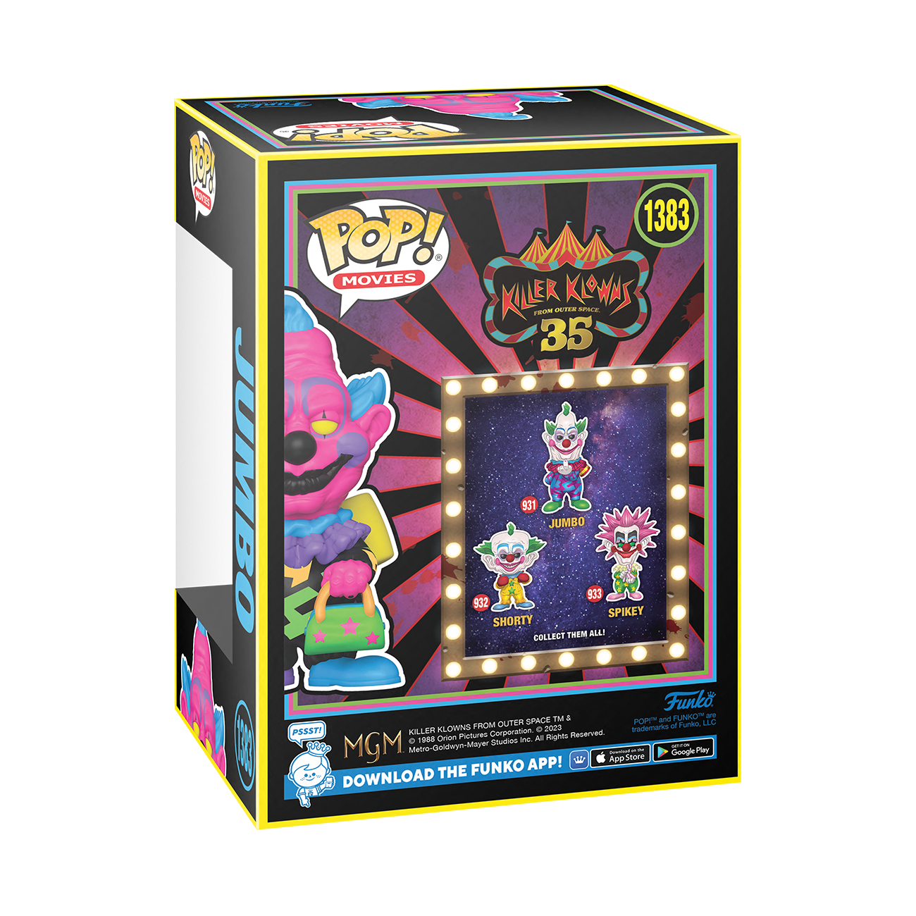 Funko Box: Killer Klowns from Outer Space 35th Anniversary (Black Light Pop! Figures) Collector's Box GameStop Exclusive