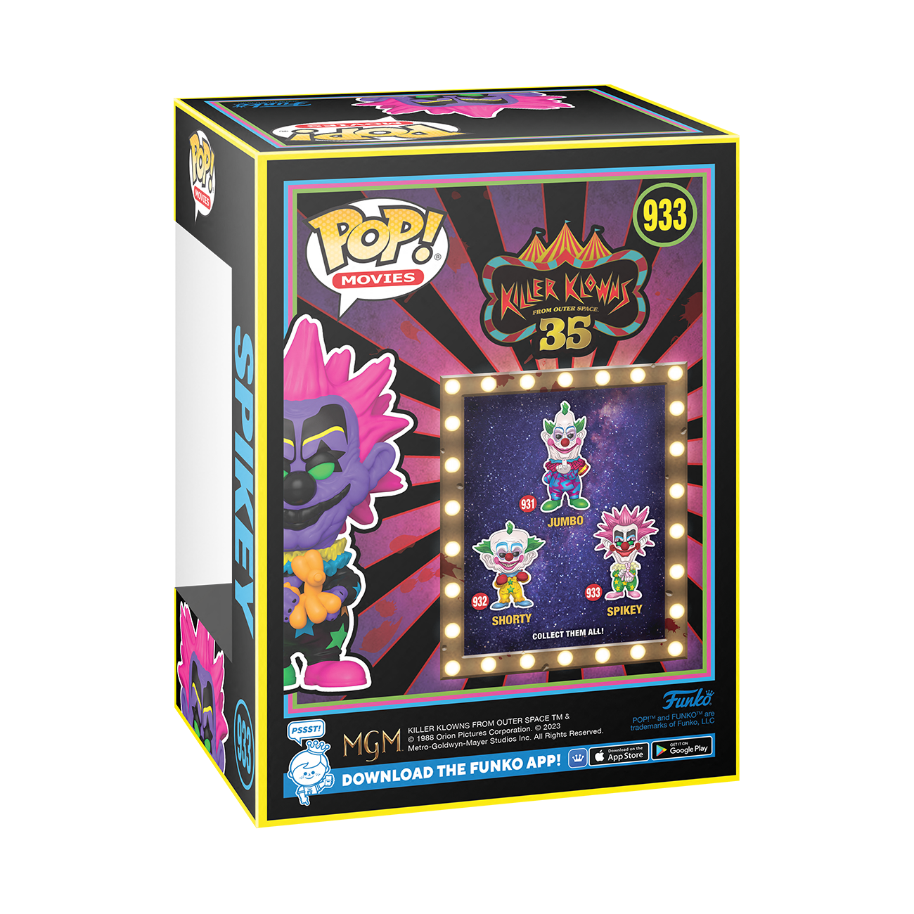 Funko Box: Killer Klowns from Outer Space 35th Anniversary (Black Light Pop! Figures) Collector's Box GameStop Exclusive