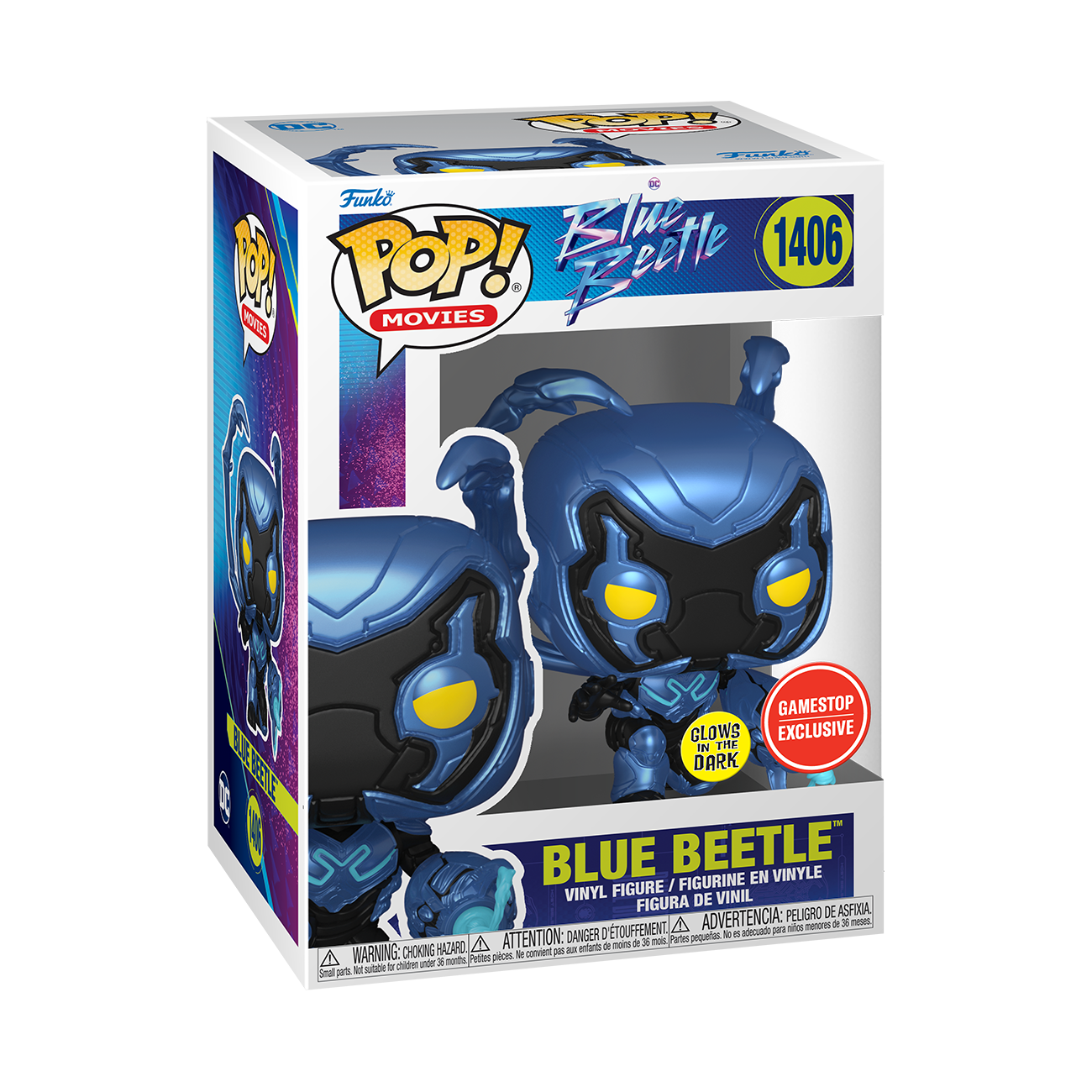 Funko POP Movies DC Blue Beetle Blue Beetle with Weapon 3.7 in