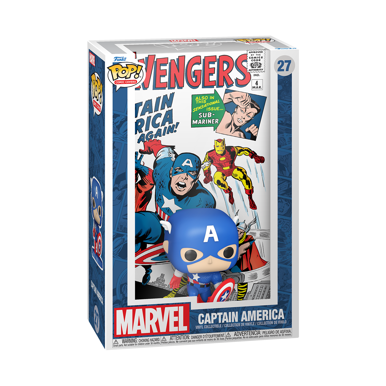 Funko POP! Comic Covers: Marvel Avengers Captain America 3.7-in Vinyl  Bobblehead