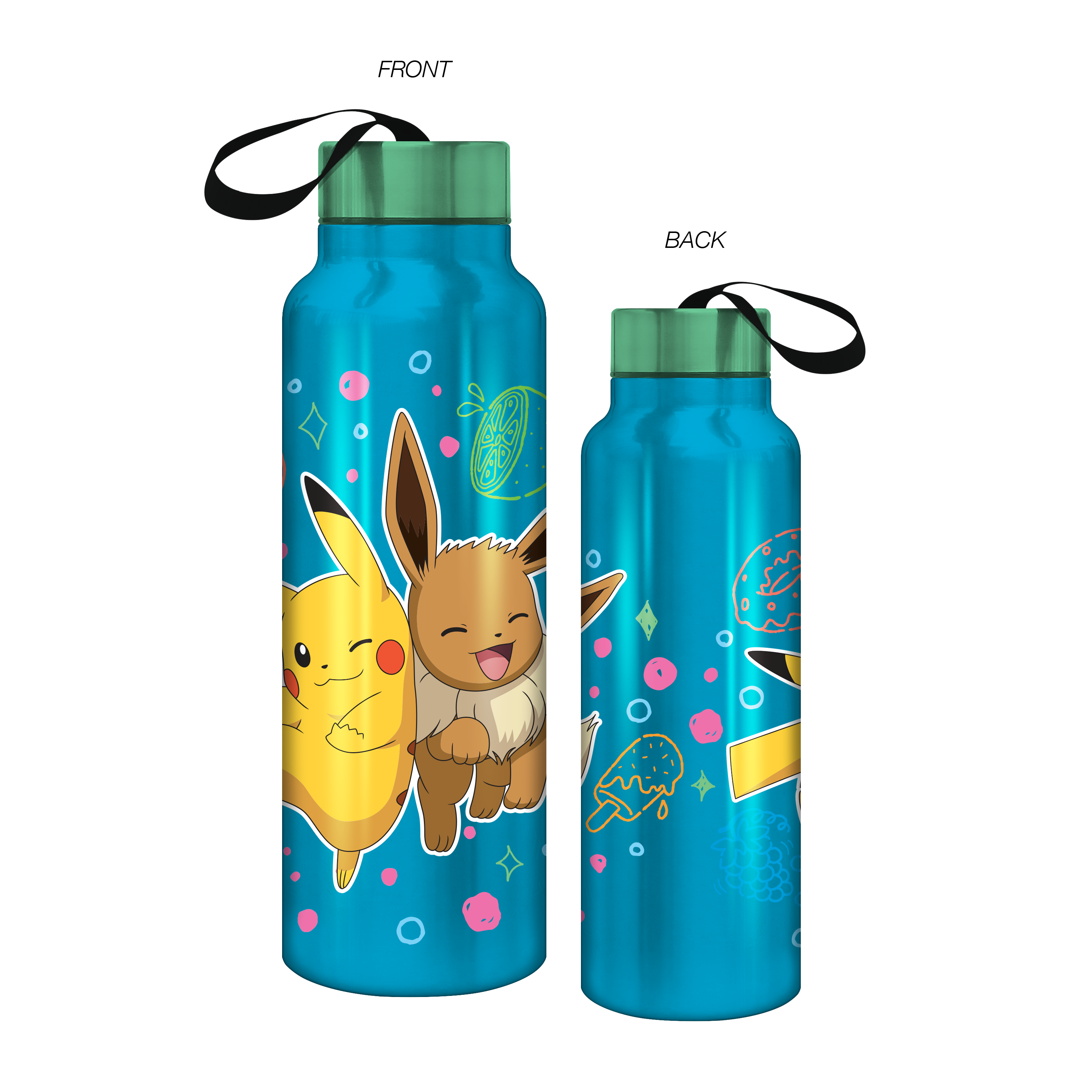 Pokemon Sweets Time 27 oz Stainless Steel Waterbottle with Strap