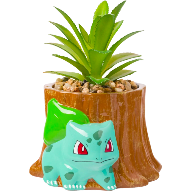 Pokemon Bulbasaur and Tree Stump Mini Ceramic Planter