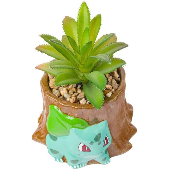 Pokemon Bulbasaur and Tree Stump Mini Ceramic Planter