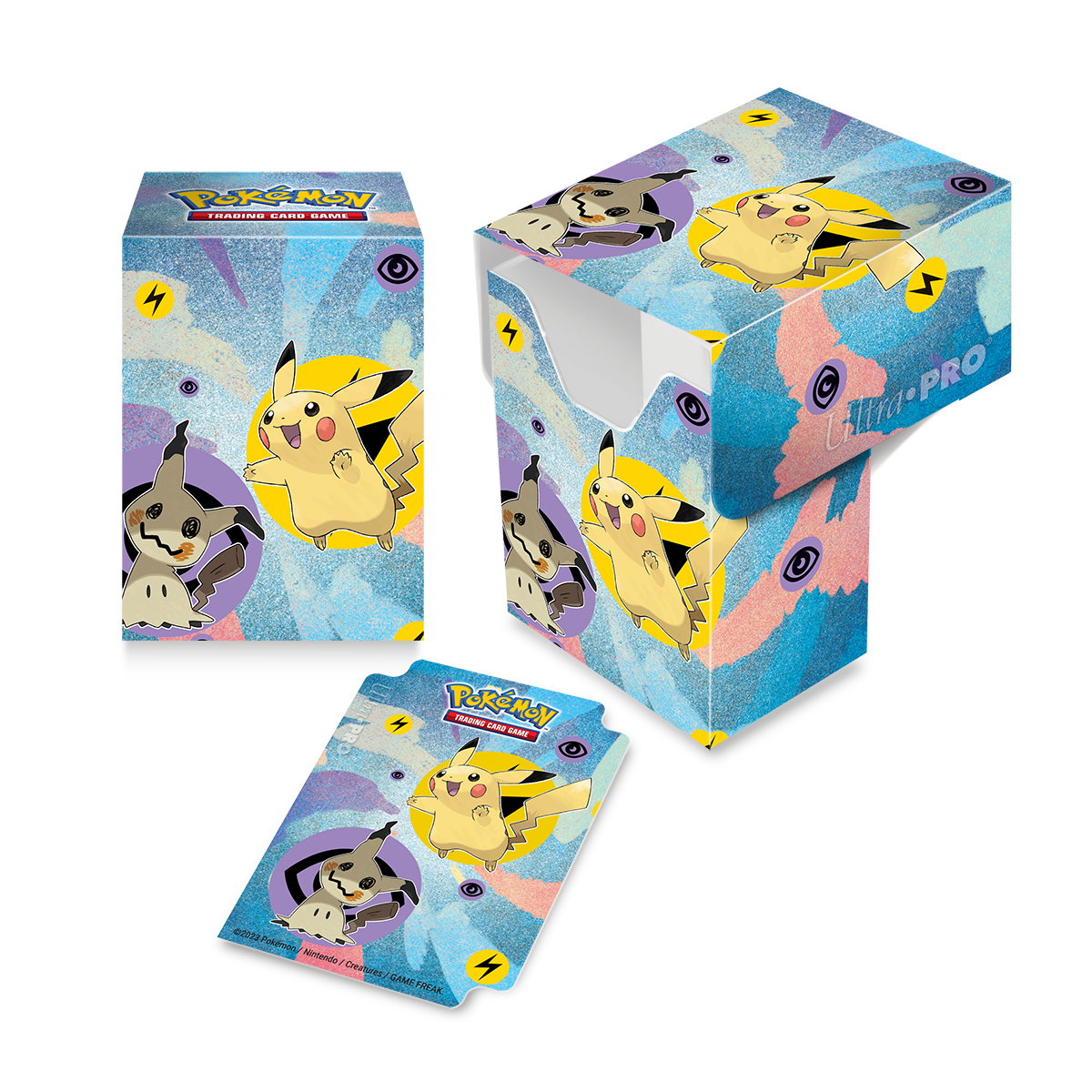 Pikachu and Mimikyu Trading Card Game Full View Deck Box