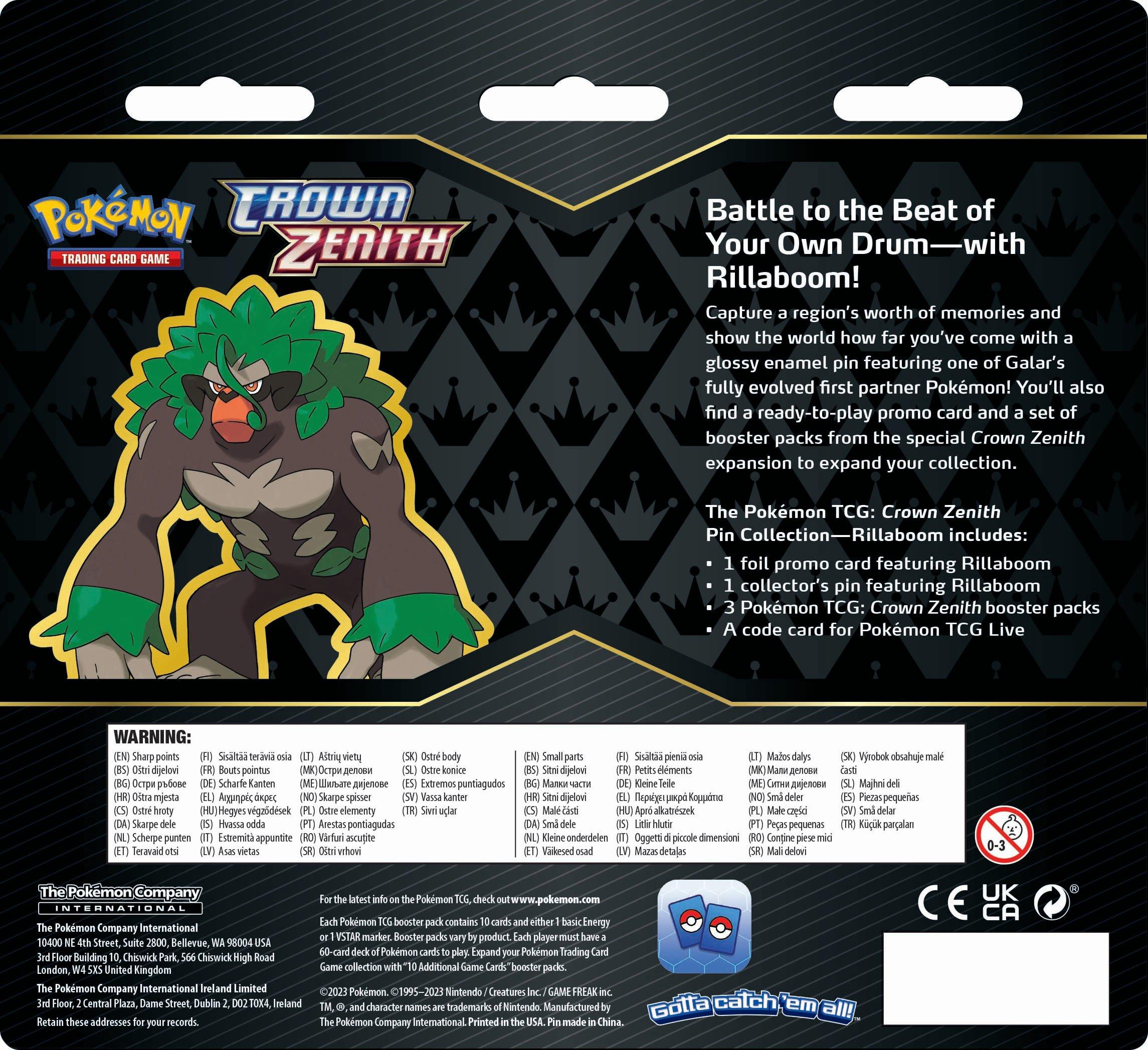 Pokemon Trading Card Game: Crown Zenith Pin Collection (Styles May Vary