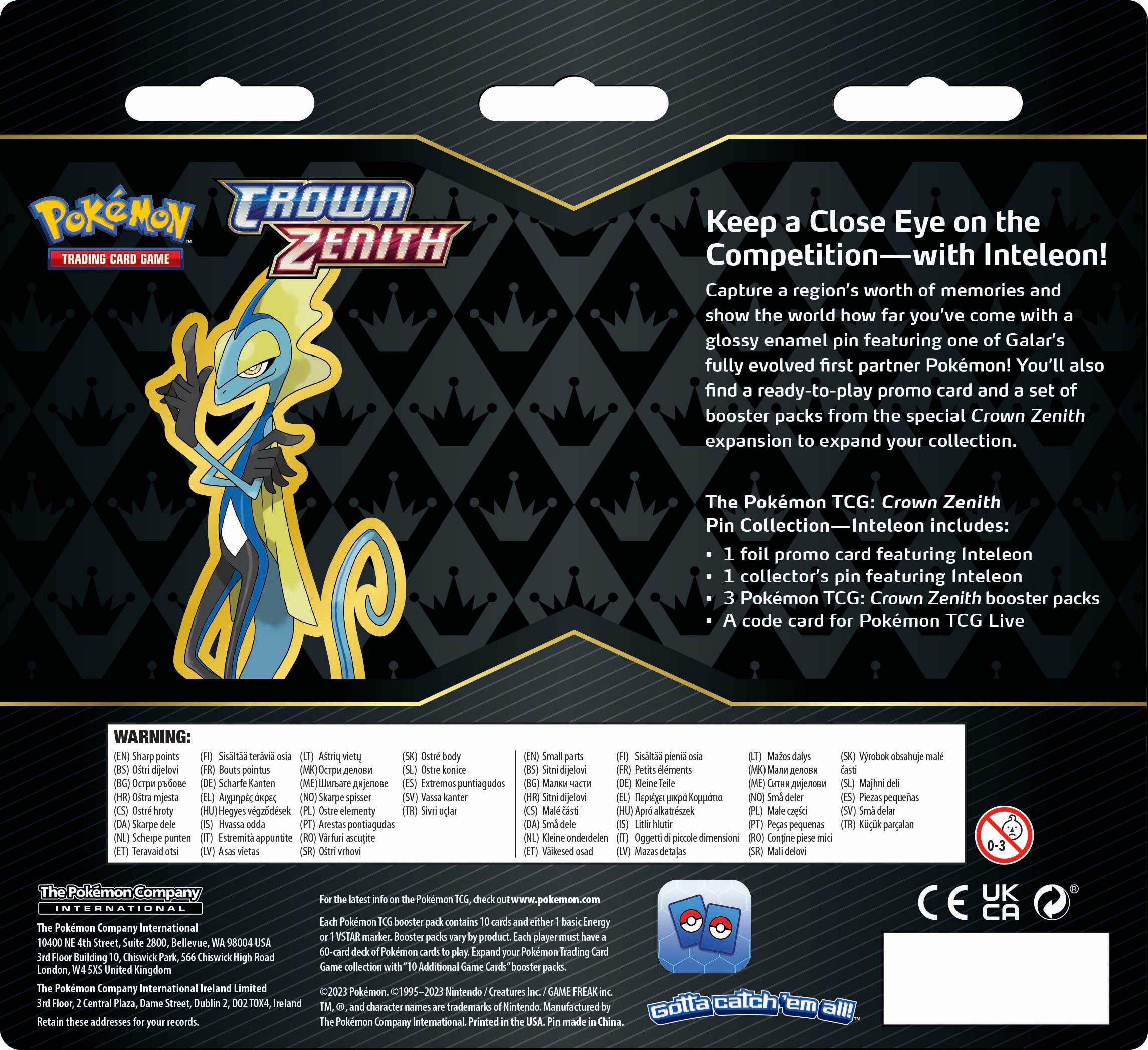 Pokemon Trading Card Game: Crown Zenith Pin Collection &#40;Assortment&#41;